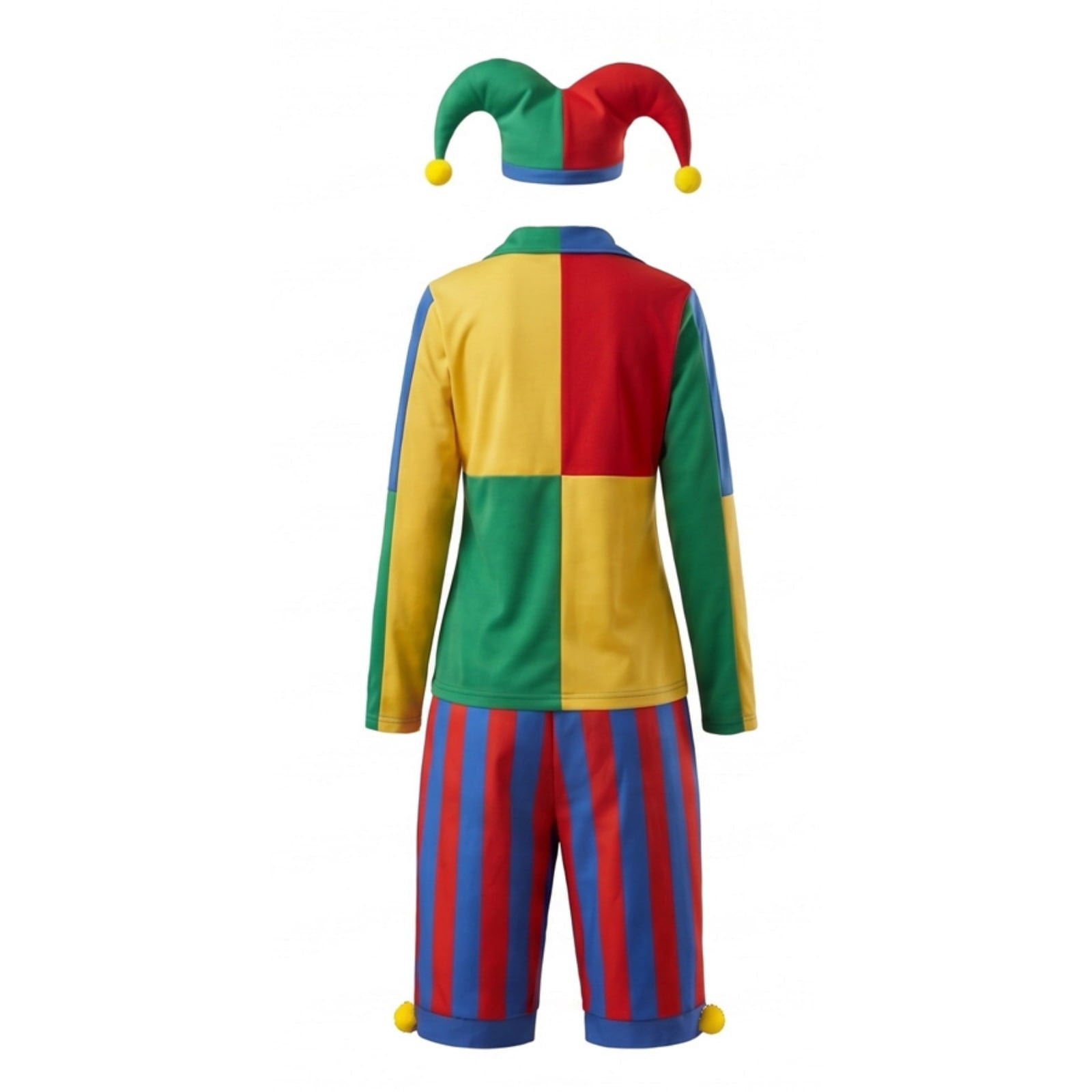 Clown Costume Set for Halloween Cosplay, Multicolor Circus Show Clown One-Piece Outfit Jumpsuit for Halloween Carnival Party Suit, Halloween Costume for Women, M