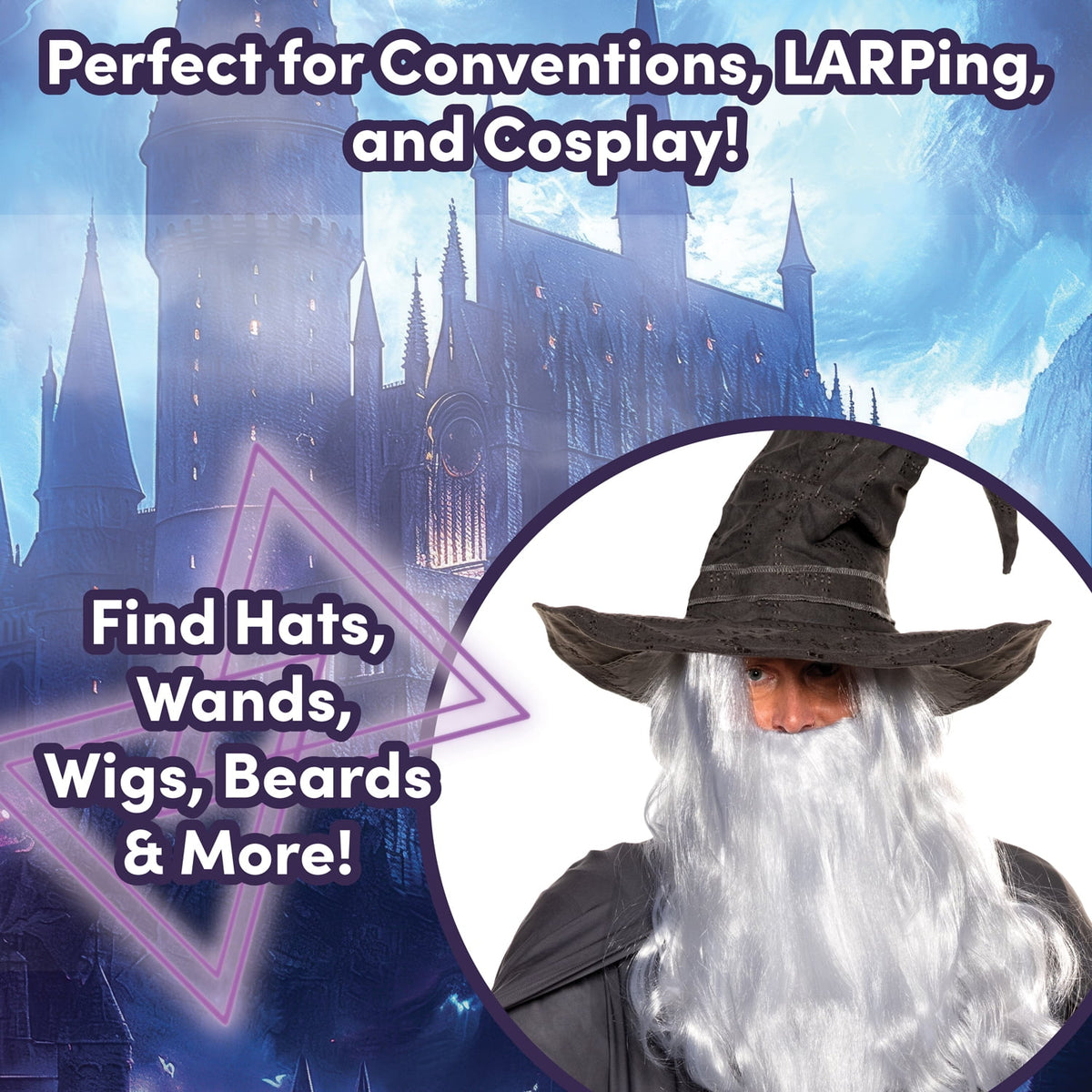 UNDERWRAPS Men's Grey Warlock Costume - Halloween Costumes for Men, Renaissance Wizard Outfit, Cosplay Costume, Adult Sorcerer Costume