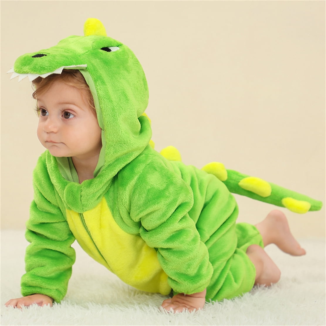WIBACKER 0-3T Unisex Baby Animal Costume Winter Autumn Flannel Hooded Romper Christmas and Halloween Panda Cosplay Jumpsuit