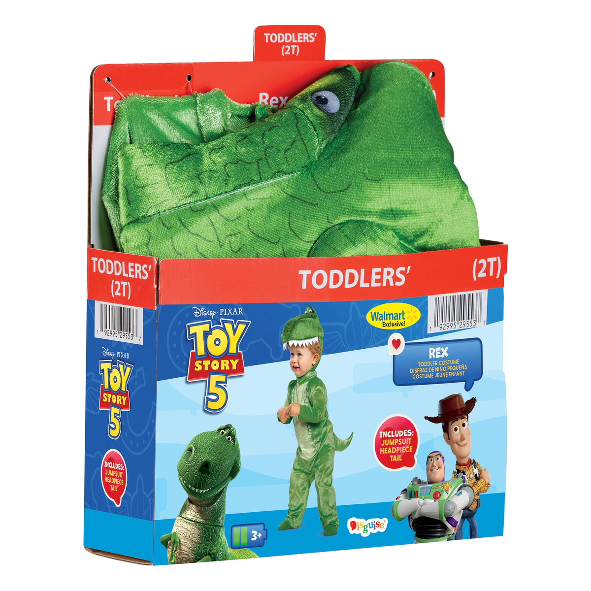 Disney Toy Story T-Rex Halloween Costume for Children, Toddlers Size 3T-4T, by Disguise