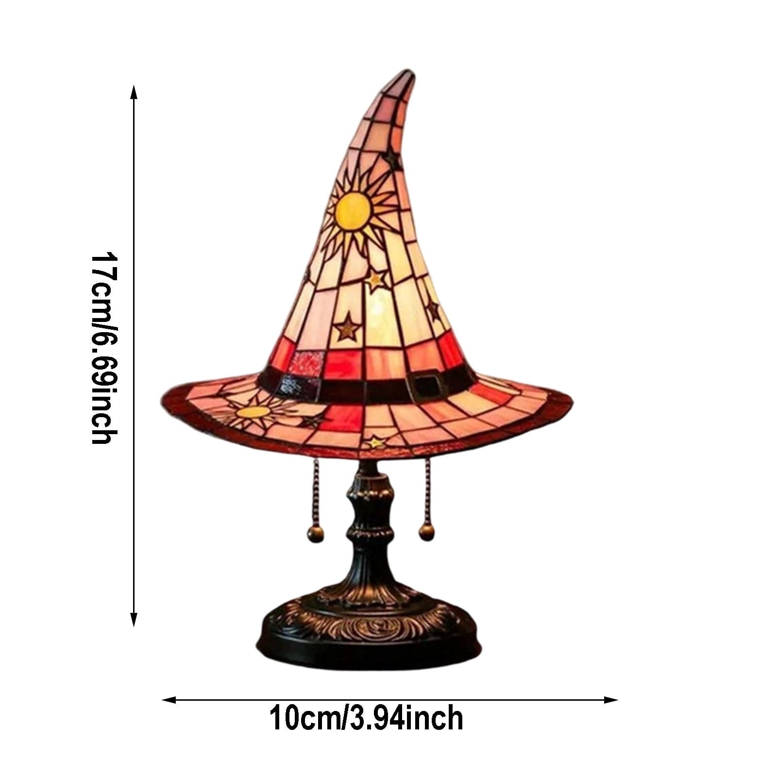 Clearance Halloween Table Lamp Decorations, Witch Hat Lamp Gifts - Handcrafted Retro Resin Witch Lamp, USB Powered Gothic Wizard Hats Night Light, Home Decor Accent Lamps for Bedroom