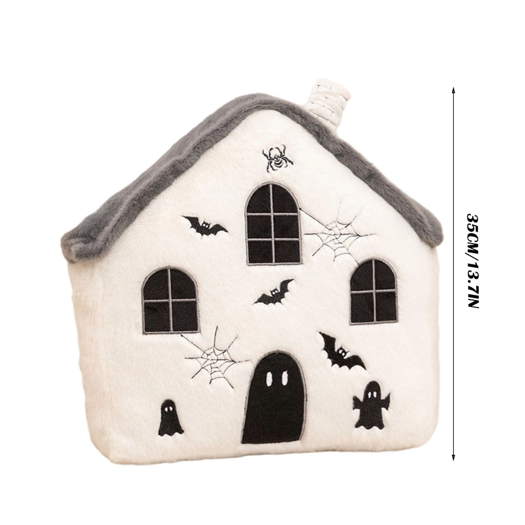 Halloween Ghost Reading Book Throw Pillow Cover, Spooky Library Bookshelf Skull Candlestick Decorative Pillowcase, Retro Halloween Cushion Cover