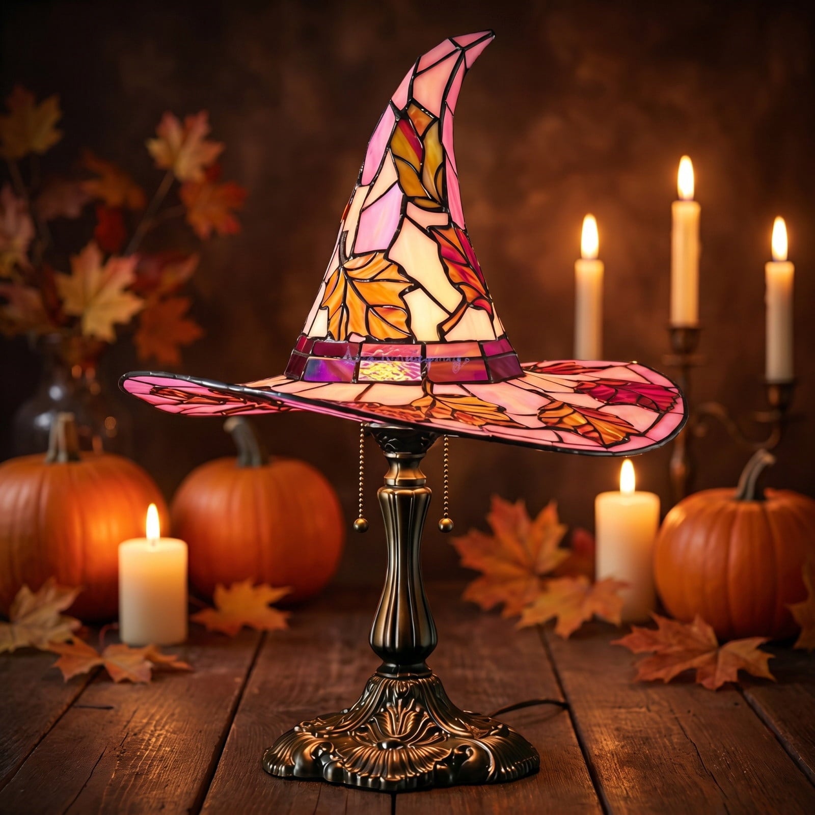 Halloween Decor Witch Hat Lamp, LED Halloween Night Light, Halloween Decorations Indoor, Witchy Decor for Shelf Mantel Table, Gothic Home Decoration