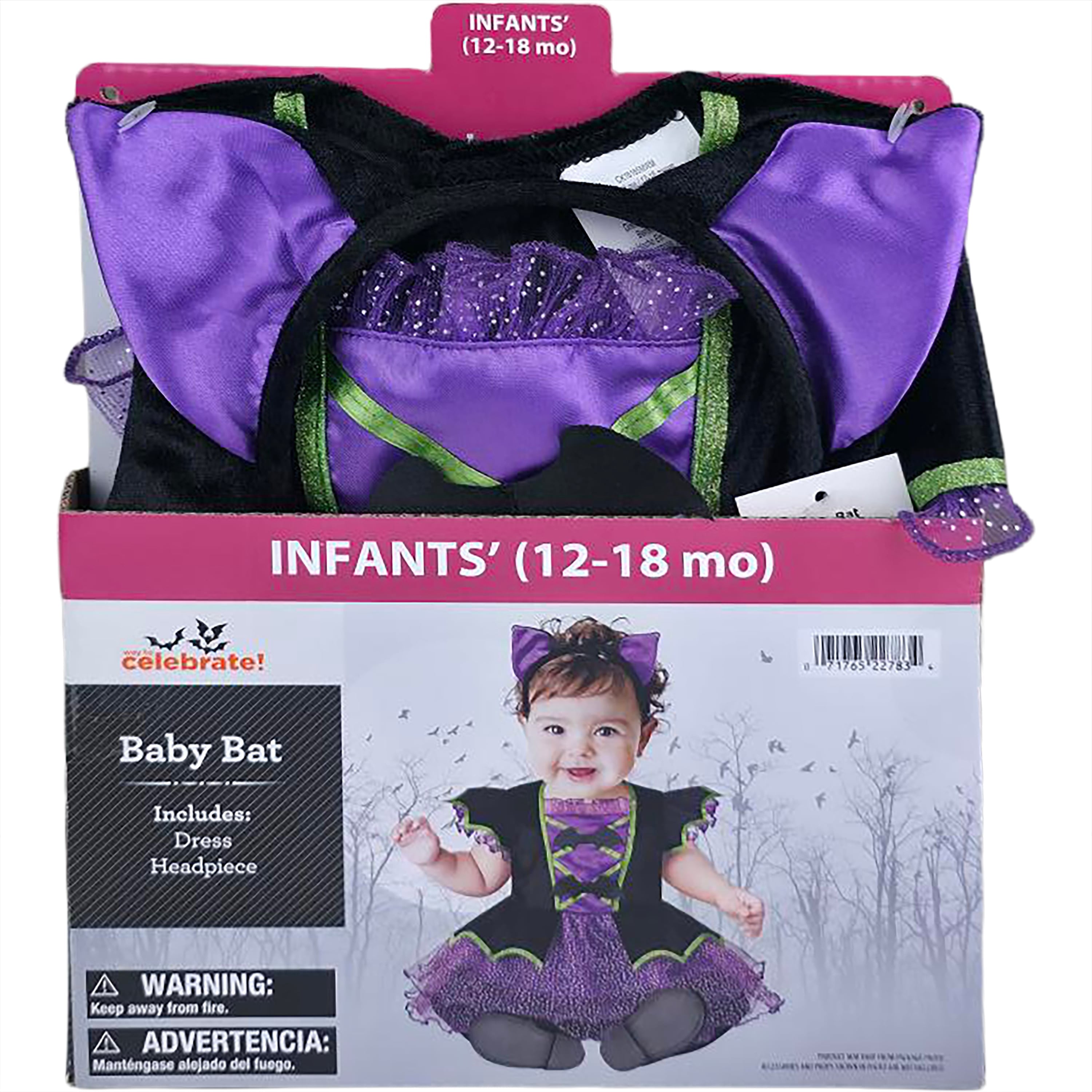 Baby Bat Halloween Costume for Infant, Size 0-6M, by Way to Celebrate