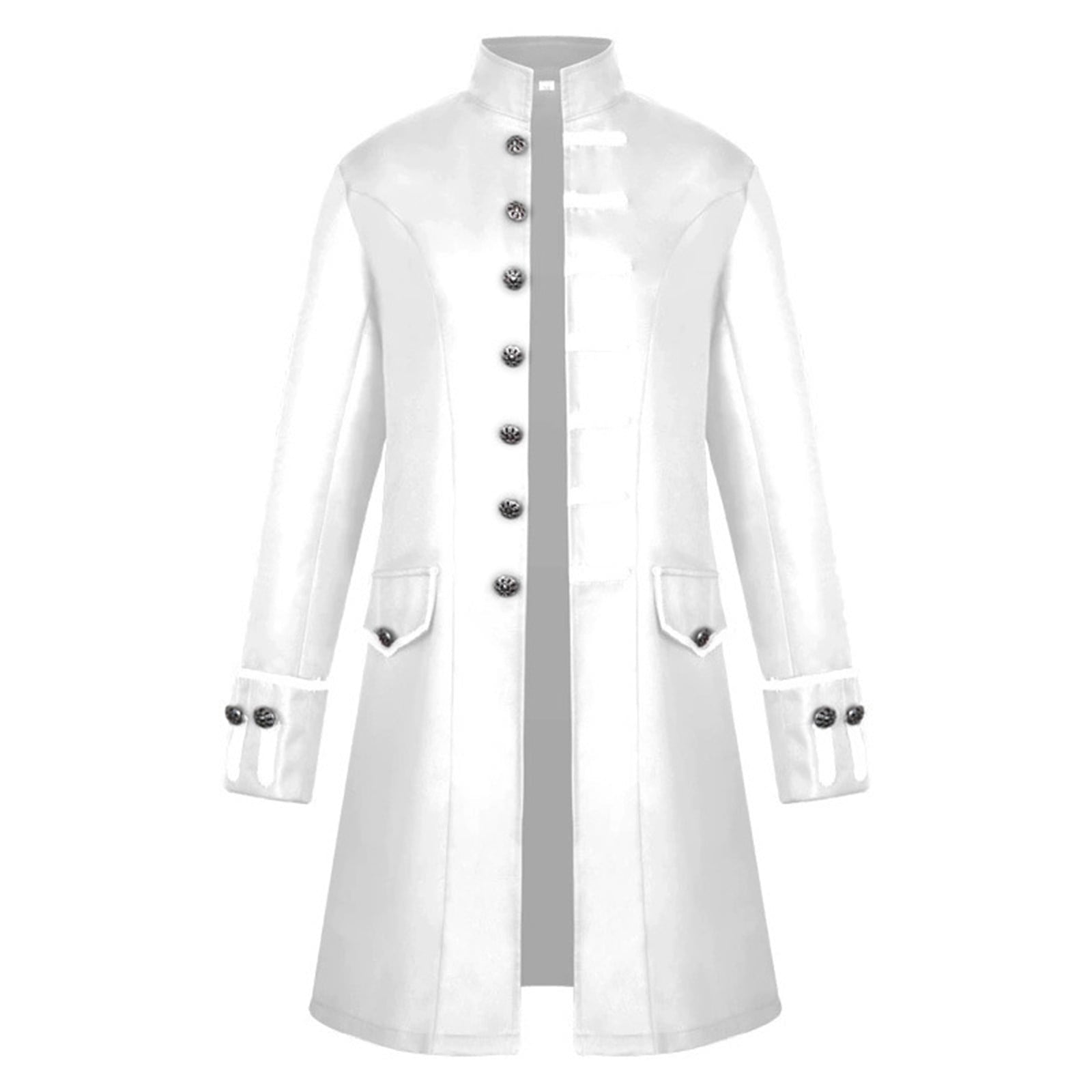 Lilgiuy Mens Steampunk Vintage Tailcoat Goth Jacket formal Retro Renaissance Frock Coat Uniform Medieval Halloween Costume for Dating Wedding
