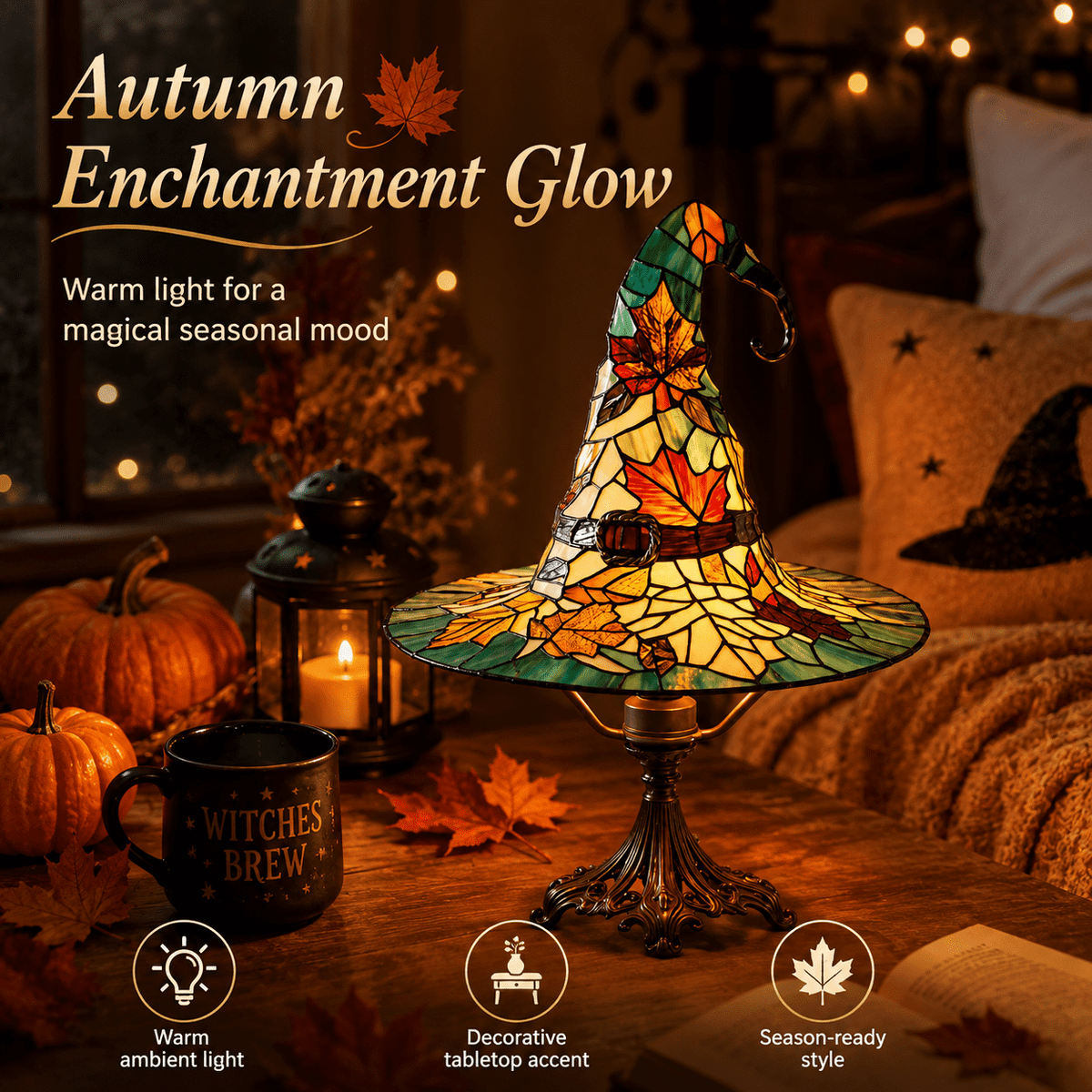 Diceymbol Halloween Decorations and Fall Decor, Halloween Venue Decoration Ghost Props LED Illuminated Ghost Decorations for Tabletop, Mantel, Shelf Indoor Outdoor 9.05 inch