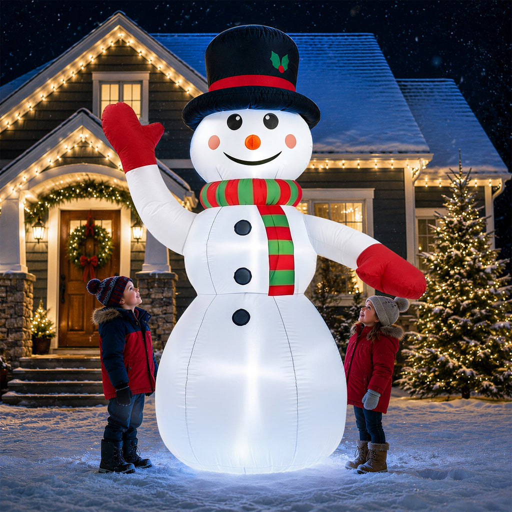 8ft Snowman Christmas Inflatables, Blow up with LED Lights Built-in for Holiday/Party/Yard/Garden Decoration