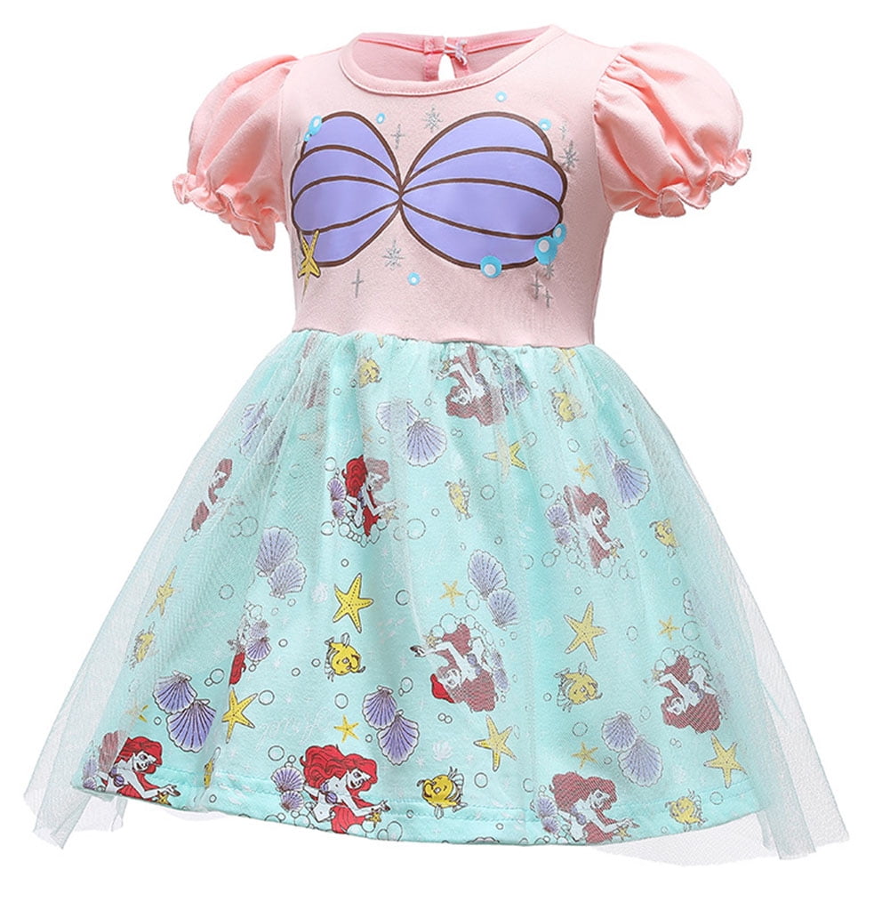 WIBACKER 1-6T Toddler Kid Baby Girls Fancy Party Puff Sleeve Princess Dress Cosplay Costume Dress Up