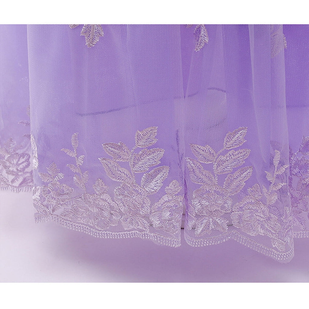 HAWEE Princess Dress for Girl Pink Cosplay Halloween Costume Puff Sleeve Layerd Dresses