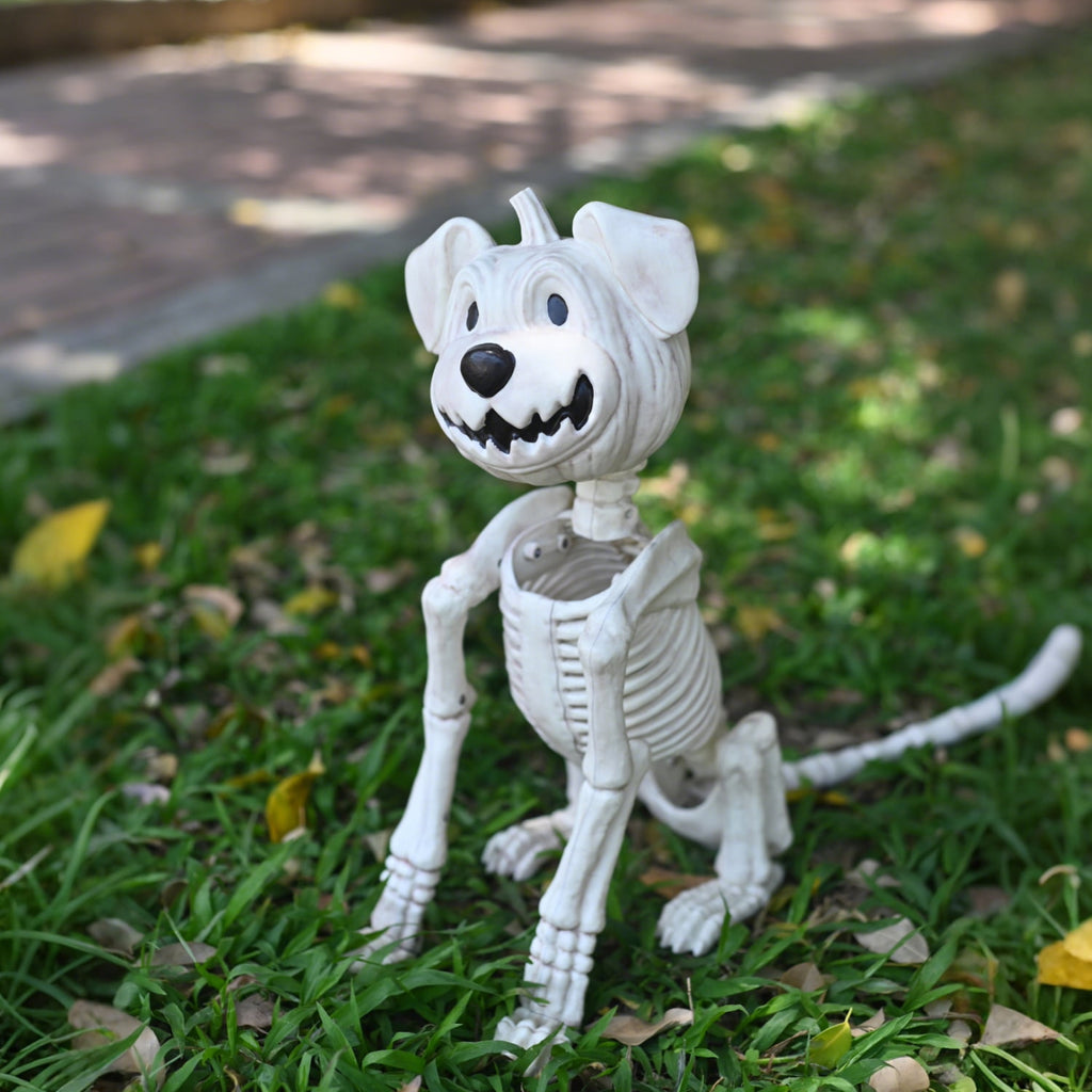 Seasons Crazy Bonez Pumpkin Dog Skeleton for Halloween Decor