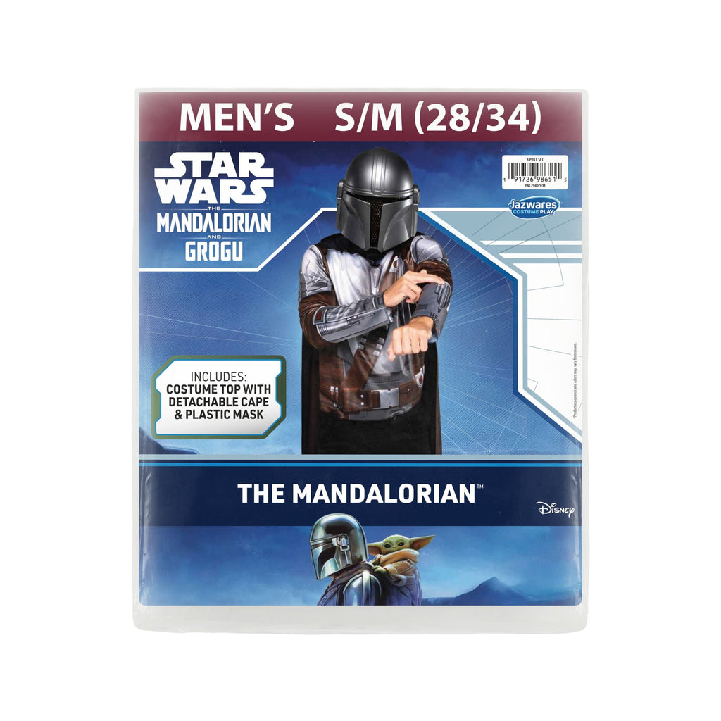 Star War's The Mandalorian 3pc Halloween Costume for Children, Boy's Size S/M (28/34), by Jazwares