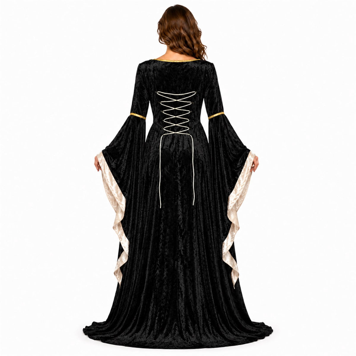 Witch Dress for Women Costume Halloween Vampire Dress 2026 Gothic Witch Costume Women Renaissance Medieval Velvet Outfit Cosplay Party White S