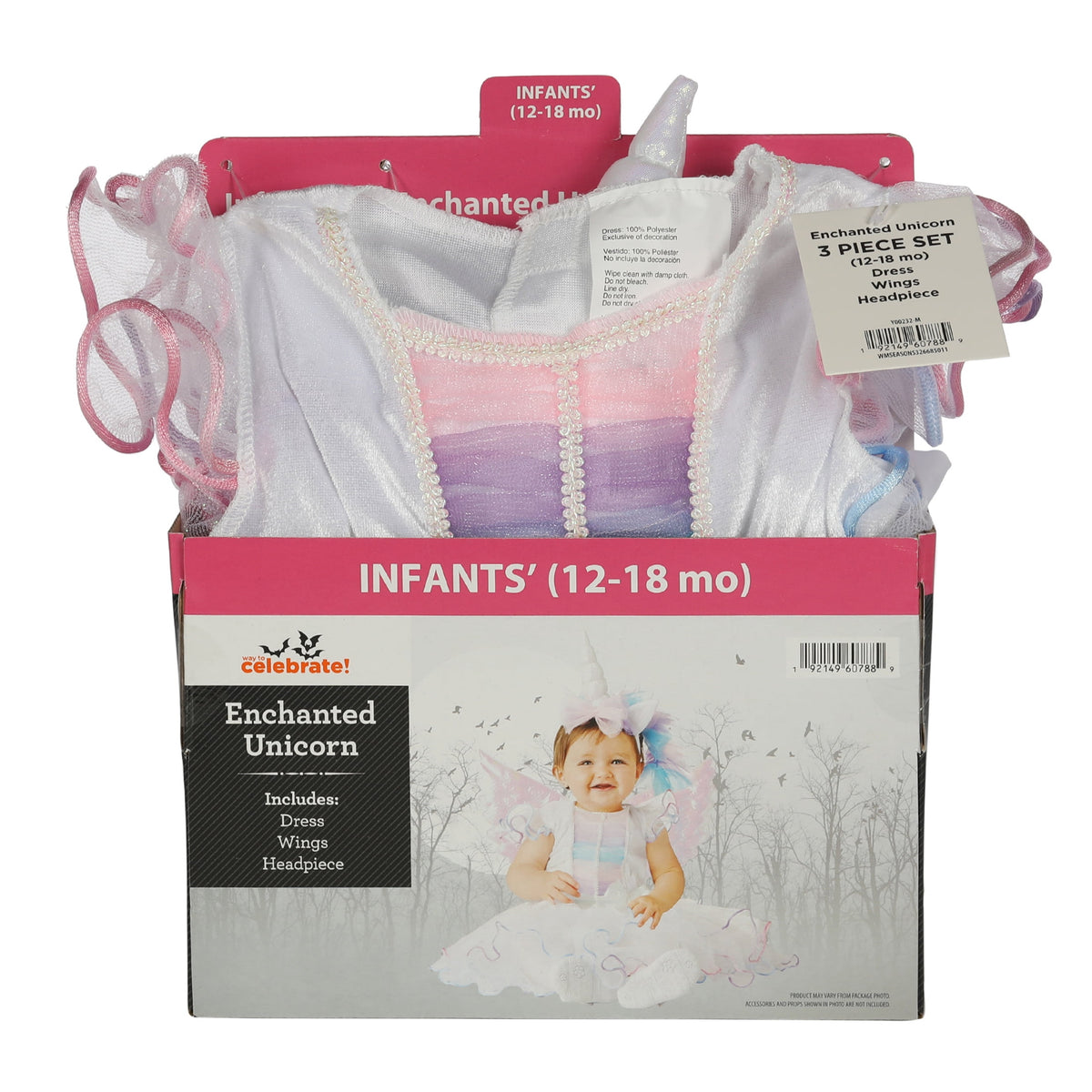 Enchanted Unicorn Halloween Costume for Infant, Size 12-18M, by Way to Celebrate