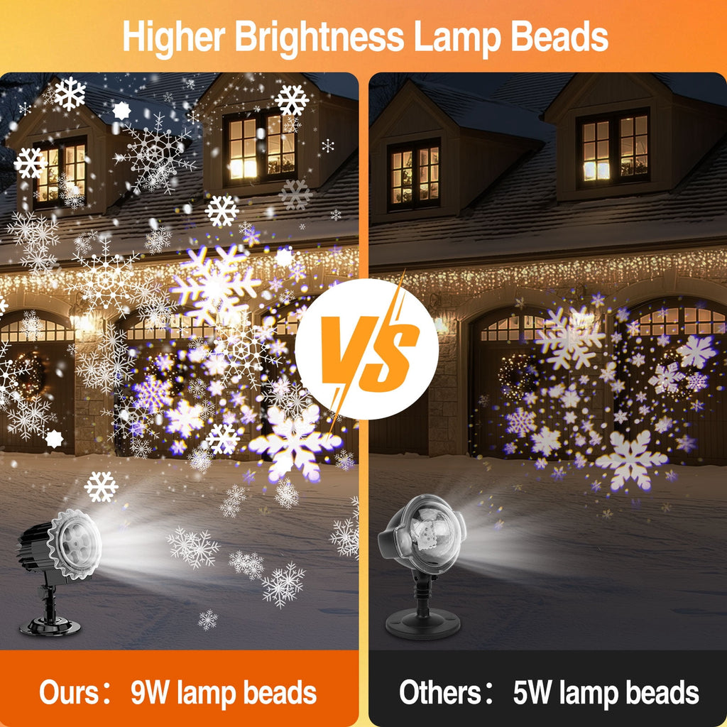 Small Owl Double-Tube Blizzard Projection light, holiday decoration ambient light, Christmas Halloween laser light, light show, waterproof function, indoor home, Christmas gift, wedding