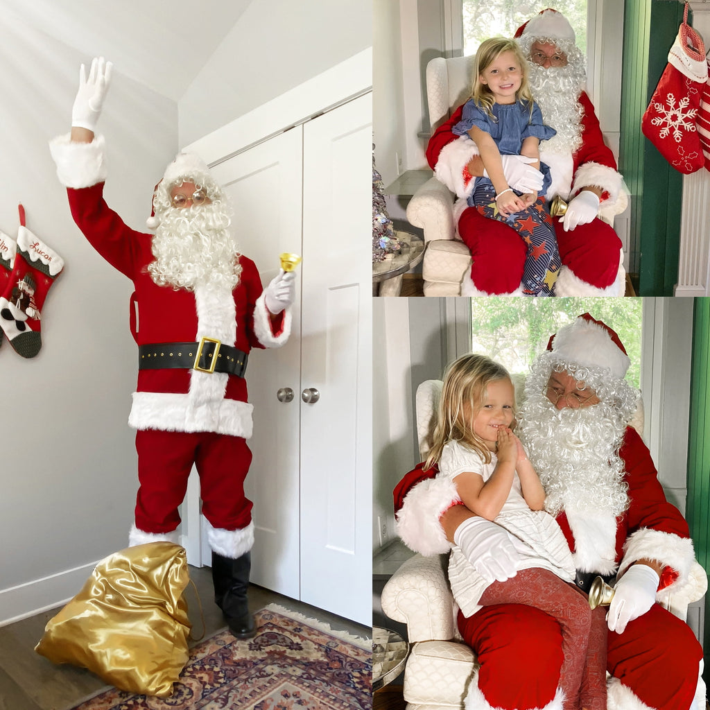 Men's Santa Claus Costume 11PCS. Velvet Adult Deluxe Santa Suit -M