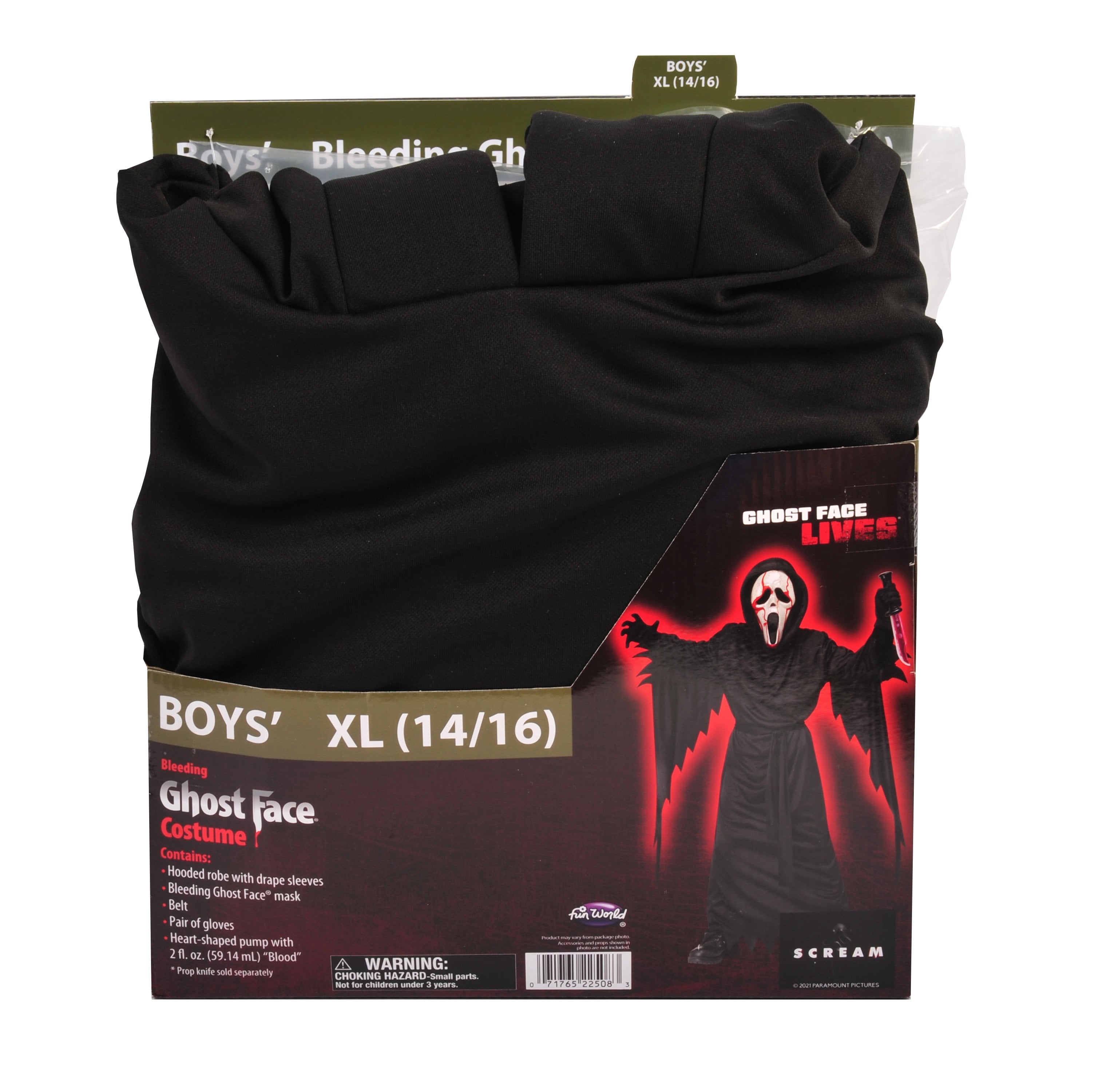 Bleeding Ghost Face 5pc, Halloween Costume for Children, Boys Size M (8), by Fun World