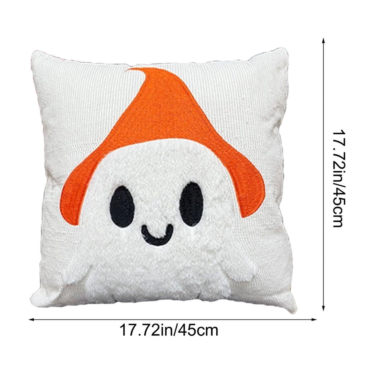 Yeciiwht Halloween Throw Pillow Cover – 18*18inch Embroidered Linen Cushion Case with Ghost, Mummy & Bat Designs, Invisible Zipper, Machine Washable