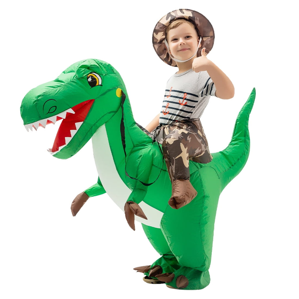 GOOSH 48 inch Inflatable Dinosaur Costume for Kids, Kids Halloween Costume for Unisex Boys Girls, Funny Blow Up Costumes for Halloween Party Cosplay