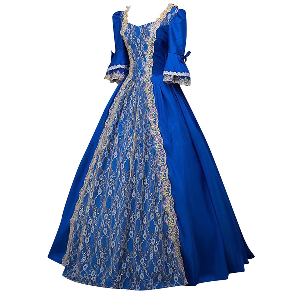 UPPADA Plus Size Victorian Dress for Women Lace Up Flare Sleeve Ball Gown with Corset Evening Party Maxi Gowns Vintage Cocktail Dress Wedding Dresses Early