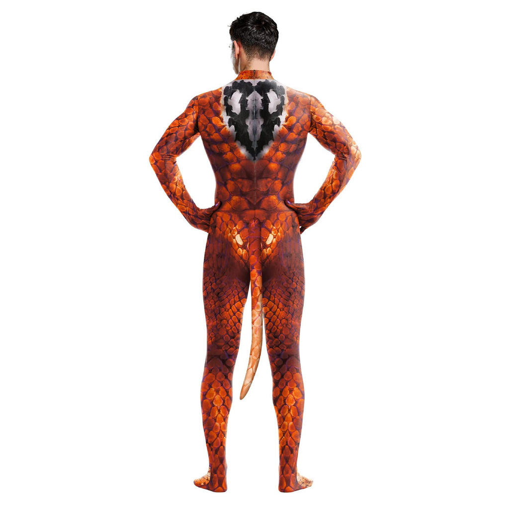 Men's Full Body Dragon Costume Bodysuit with Wings,Mask,Tail,Halloween Dragon Muscle Animal Catsuit Costume