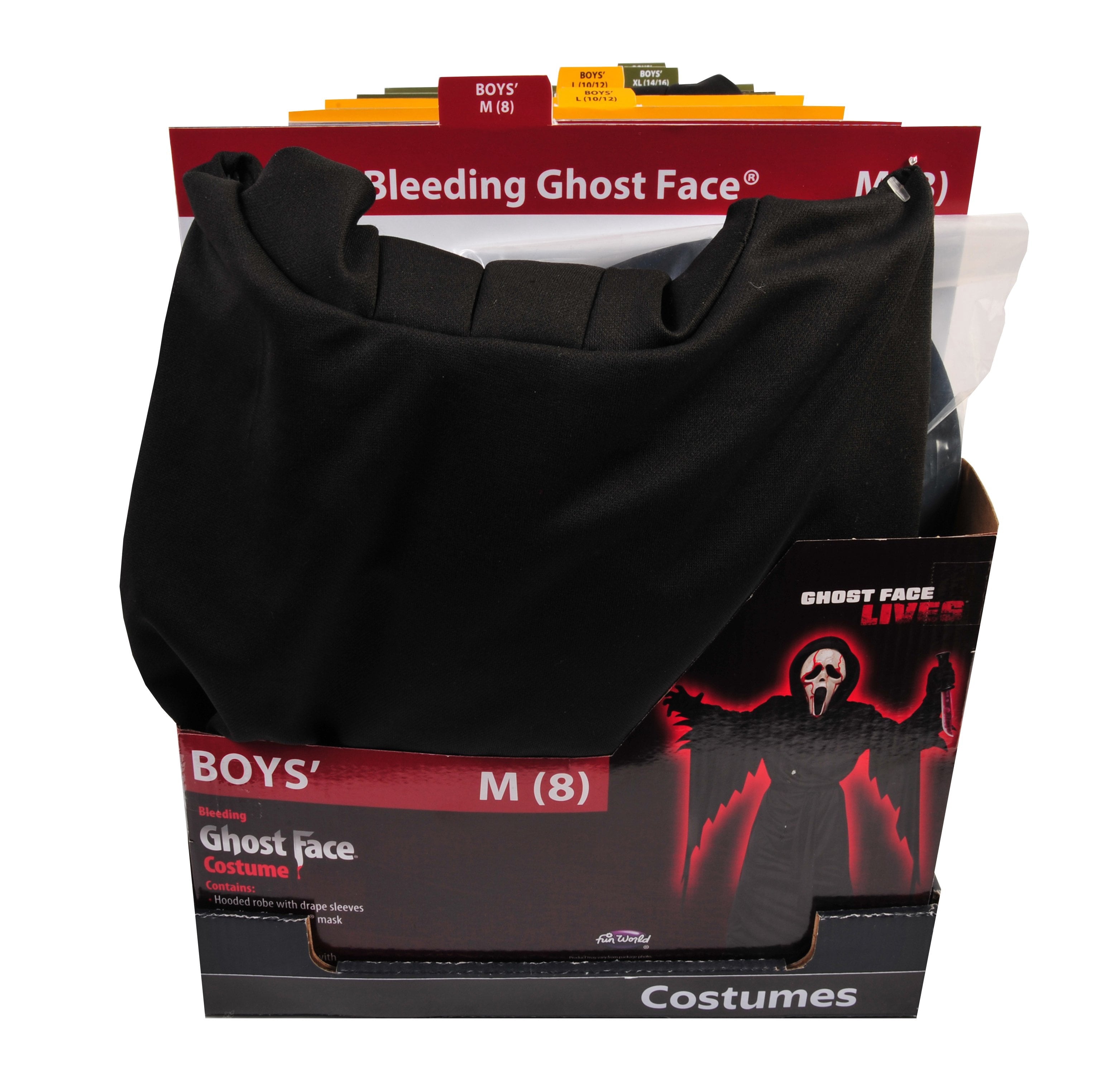 Bleeding Ghost Face 5pc, Halloween Costume for Children, Boys Size M (8), by Fun World