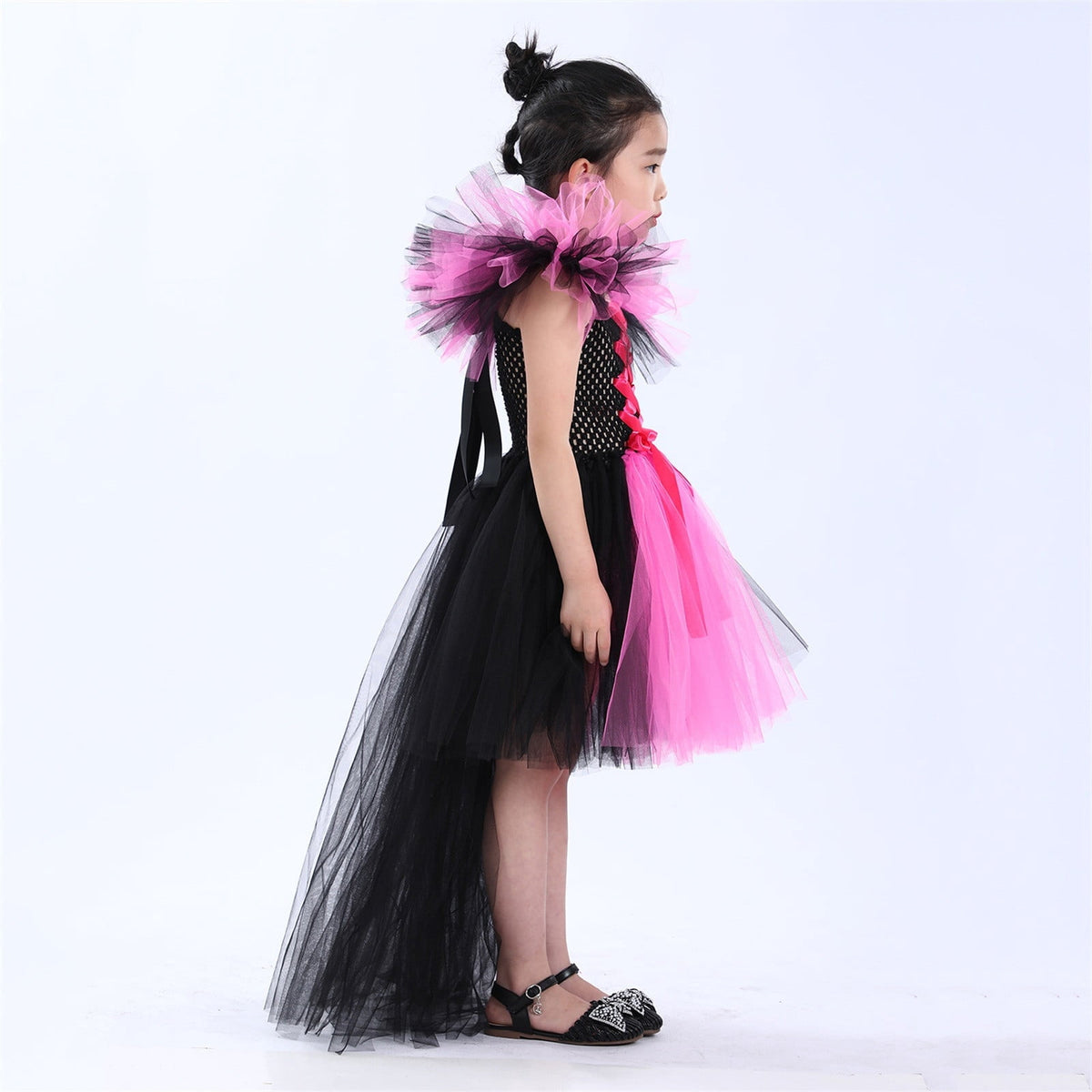 HNMKIU Halloween for Girls Toddler Kids Baby Girls Magnificent Witch Halloween Black Gown Fancy Dress Up Cosplay Party Tutu Dress Dresses E - 18-24 Months