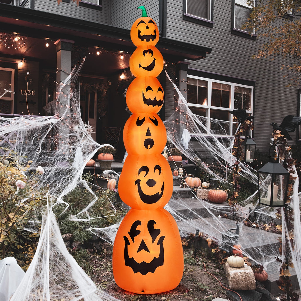 Zimtown 9 FT Halloween Inflatables Pumpkin, Halloween Decoration Blow up Pumpkins w/ Build-in LEDs for Halloween Party