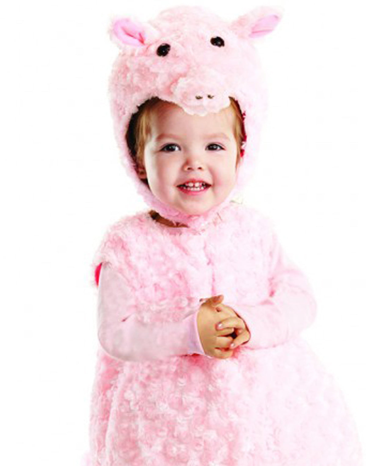 Underwraps Piglet Fancy-Dress Costume with Plush Swirl Fur for Toddlers, Sizes 2-4