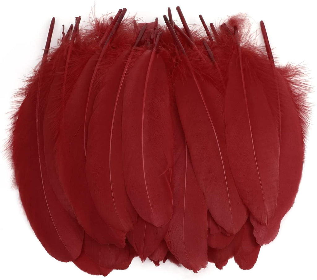 600PCS Red Feathers, 3-4.7 inch Feathers Bulk for DIY Crafts Wedding Halloween Costume Party Decorations Dream Catcher Supplies