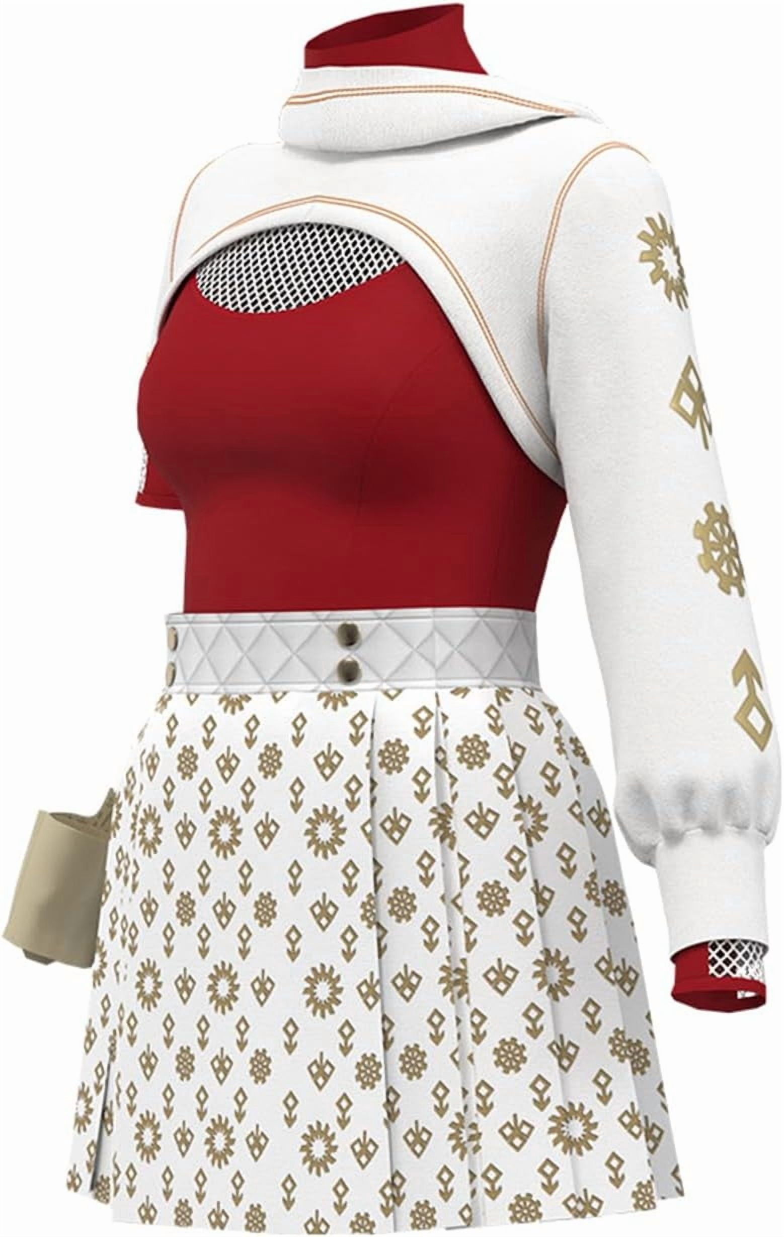 Guvpev Women Nova Bright Costume, Zombies 4 Costumes, Dawn of the Vampires Nova Cheerleader Cosplay Costume, Mesh Top Skirt Hoodies Wrist Prop Full Set Outfits, Halloween Fancy Dress Costumes