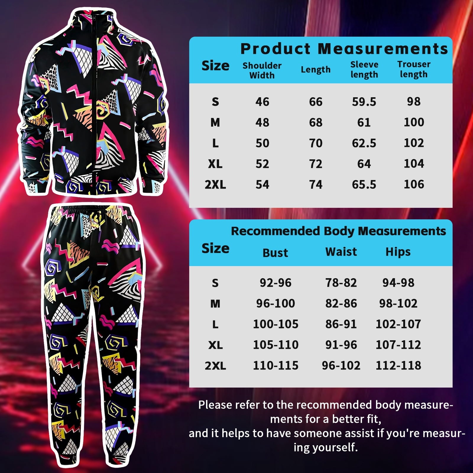 GYQMBT 80s 90s Men's Sportswear, Party Hip Hop Windbreaker 90s Disco Sportswear, 80s Adult Bizarre Costume 8 Piece Set, Black, M