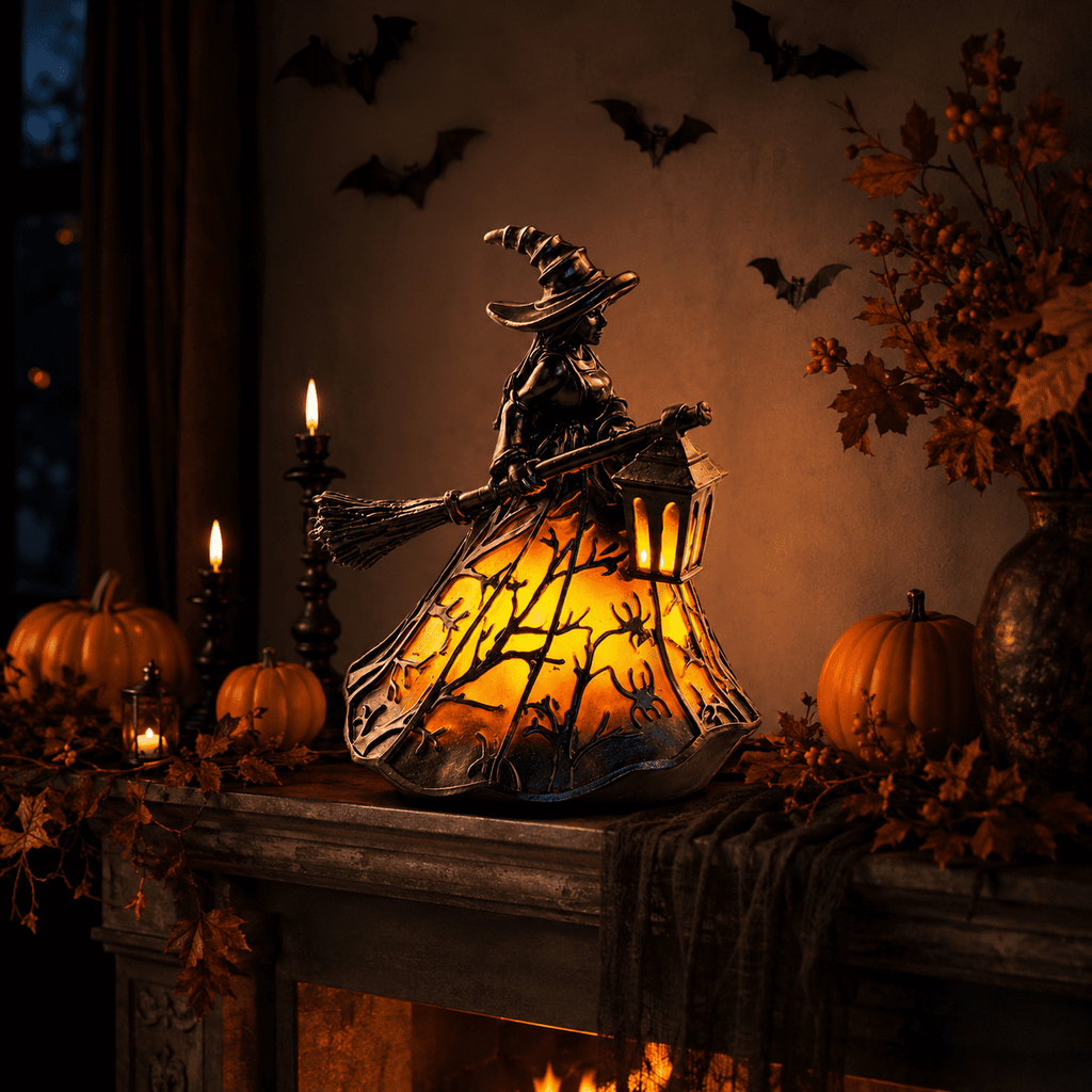 Diceymbol Halloween Decorations and Fall Decor, Halloween Venue Decoration Ghost Props LED Illuminated Ghost Decorations for Tabletop, Mantel, Shelf Indoor Outdoor 9.05 inch