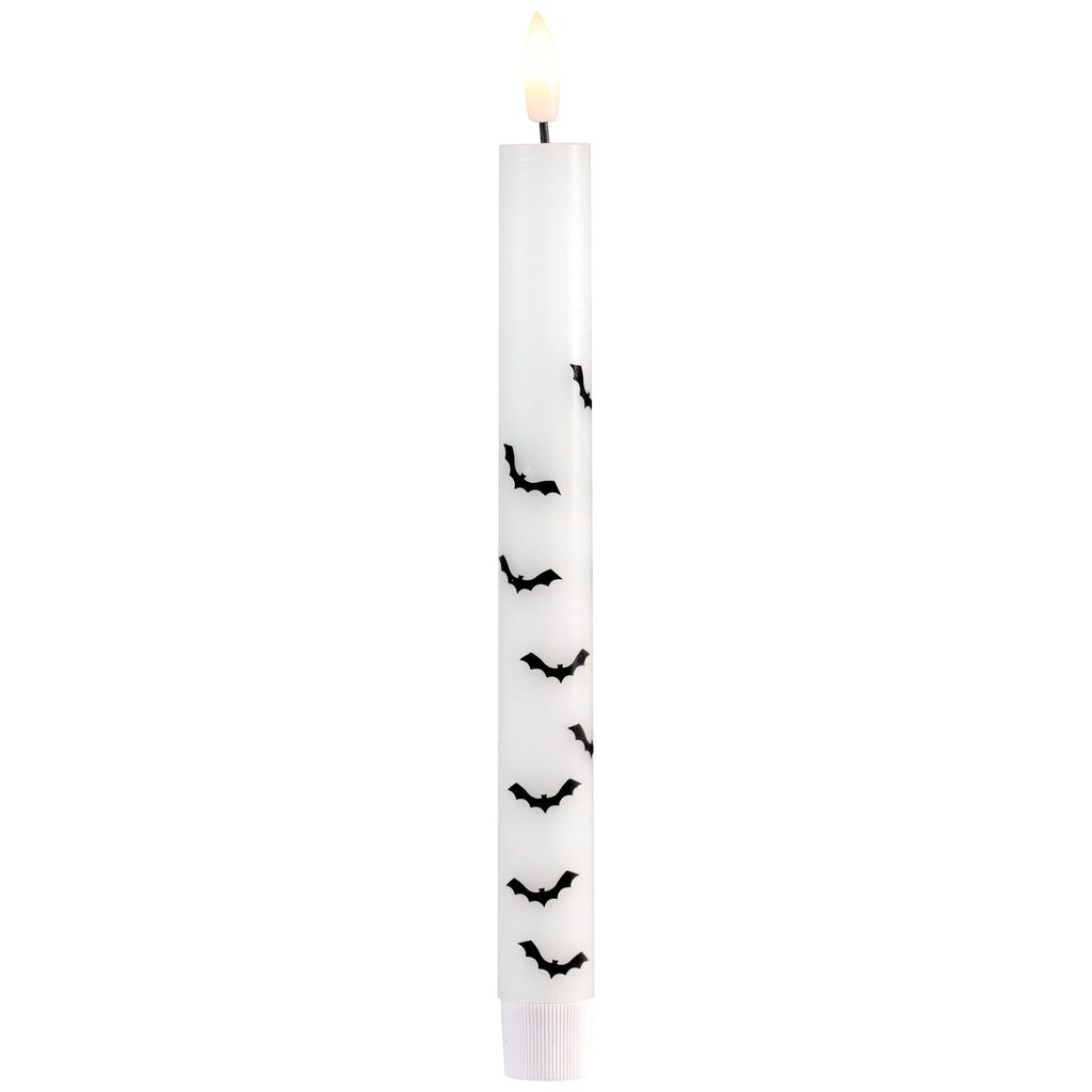 Northlight LED Flickering Flameless Wax Tapered Flying Bats Halloween Candles - 9.75" - Set of 2