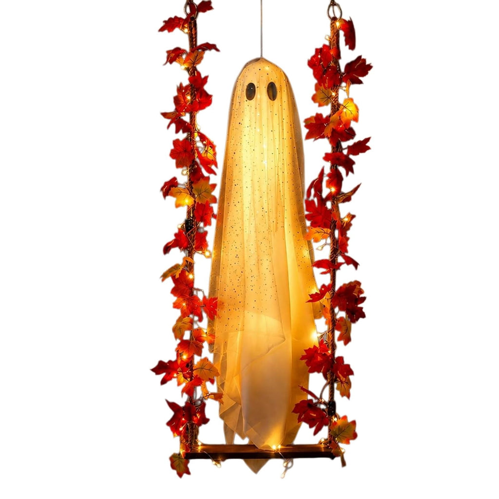 Halloween Decorations Clearance! Cute Kissing‑Face Witch Statue With Bow Hat & Mesh Skirt, Tabletop Ornament for Shelf Indoor Home Halloween Decor