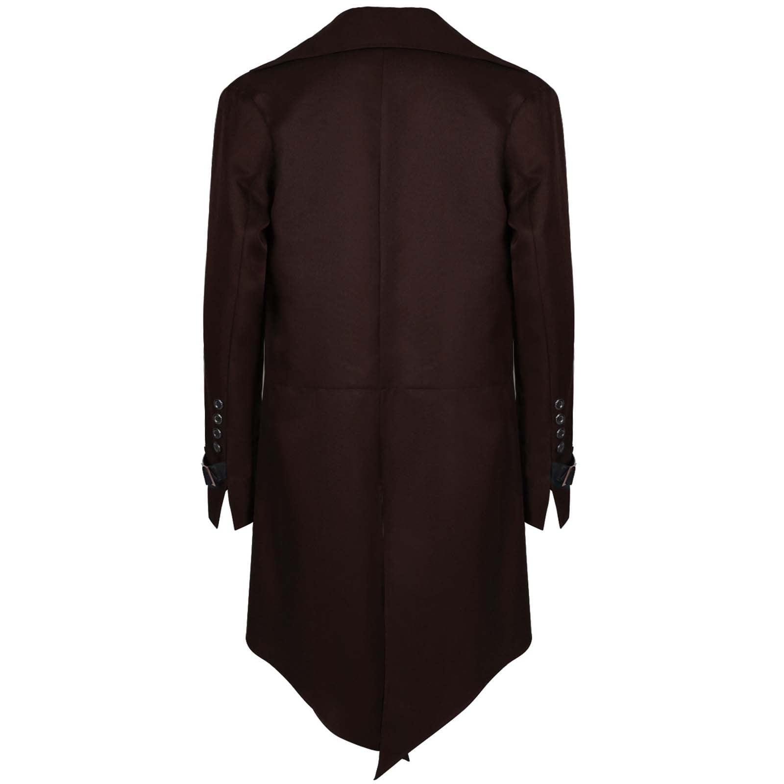 QATAINLAV Men's Vintage Steampunk Gothic Victorian Jacket Medieval Renaissance Pirate Frock Coat Formal Tuxedo Halloween Costumes Birthday Gifts Coffee S