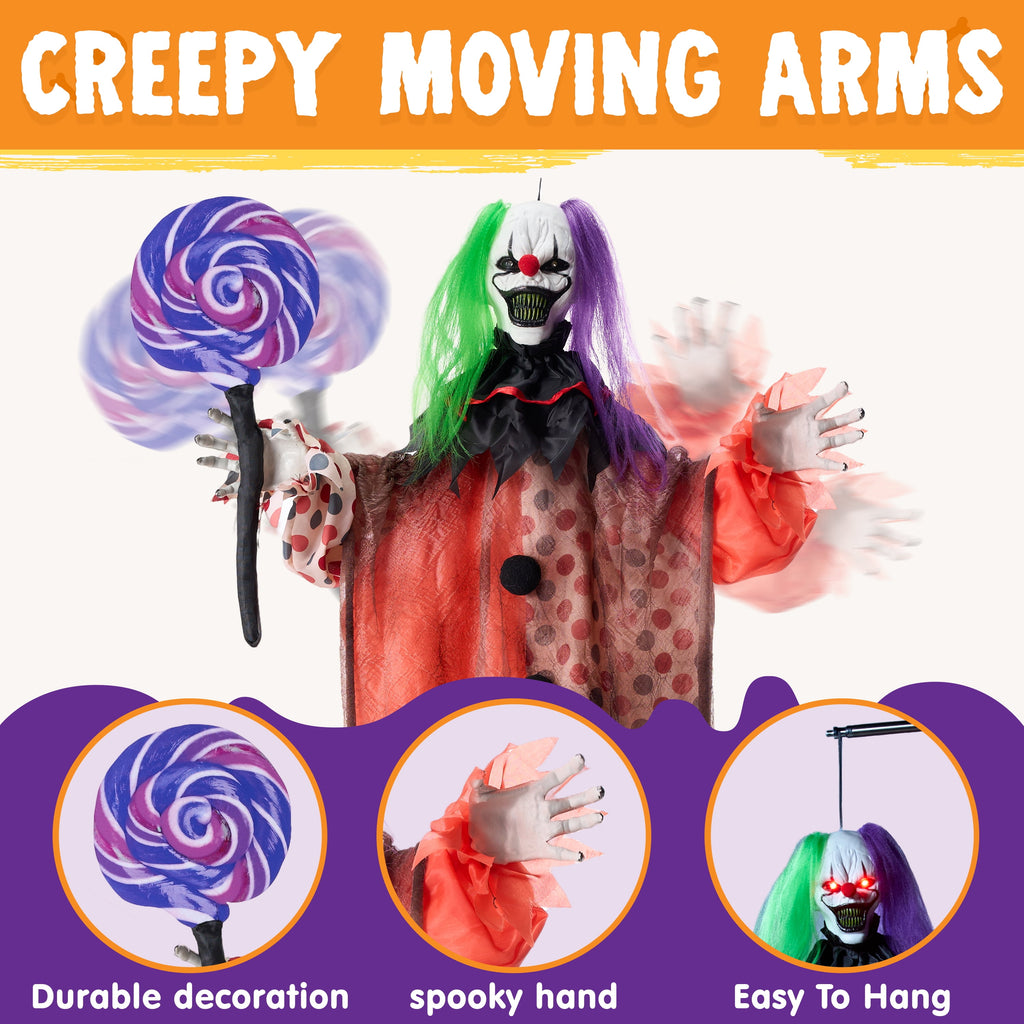 Joyfy 4 Pcs Halloween Decorations Outdoor Hanging Clown Ghost,29" Scary Outdoor Halloween Decor for Halloween Haunted House Decor Props
