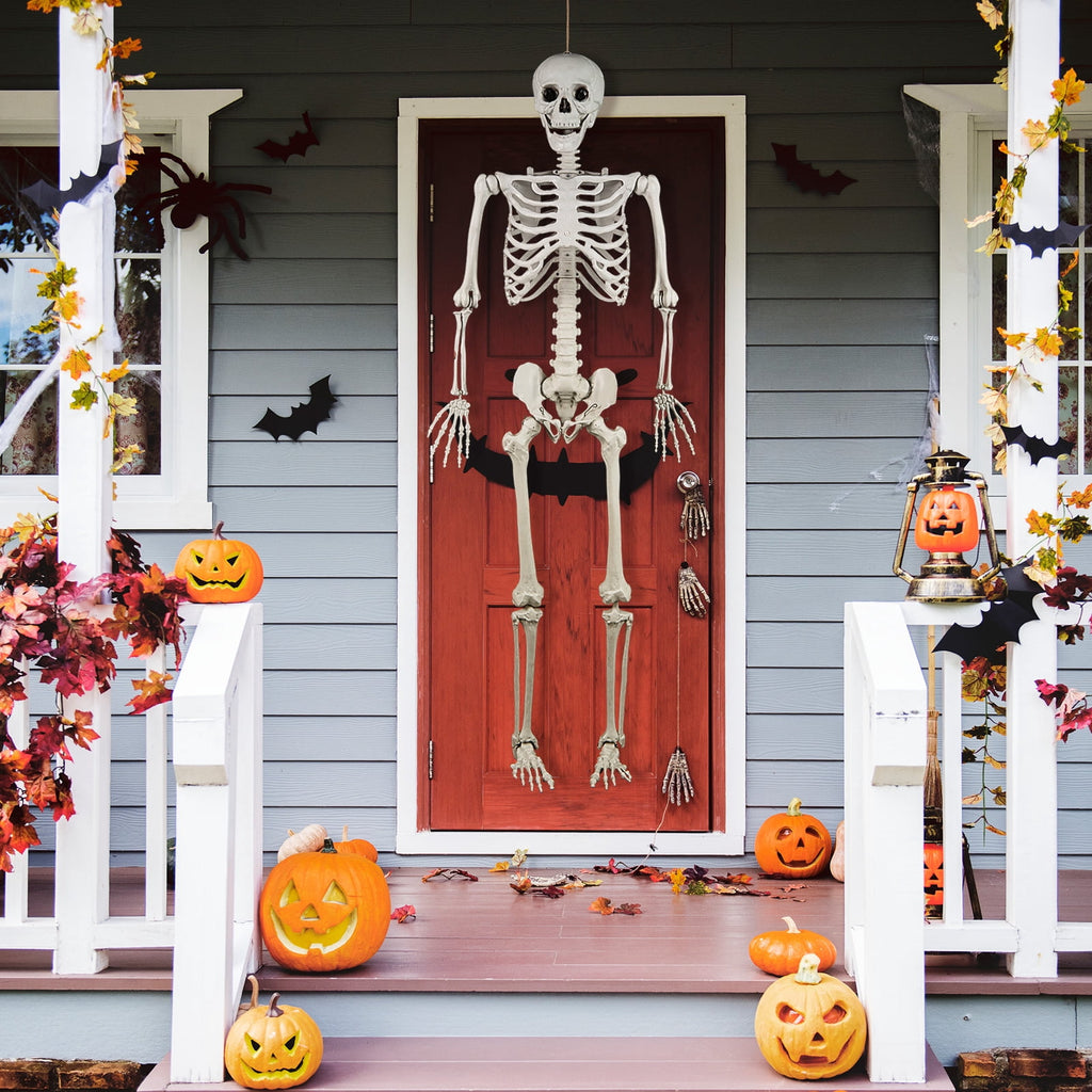 Costway 5.4ft Halloween Christmas Skeleton Life Size Realistic Full Body Hanging with Movable Joints 63 Inches