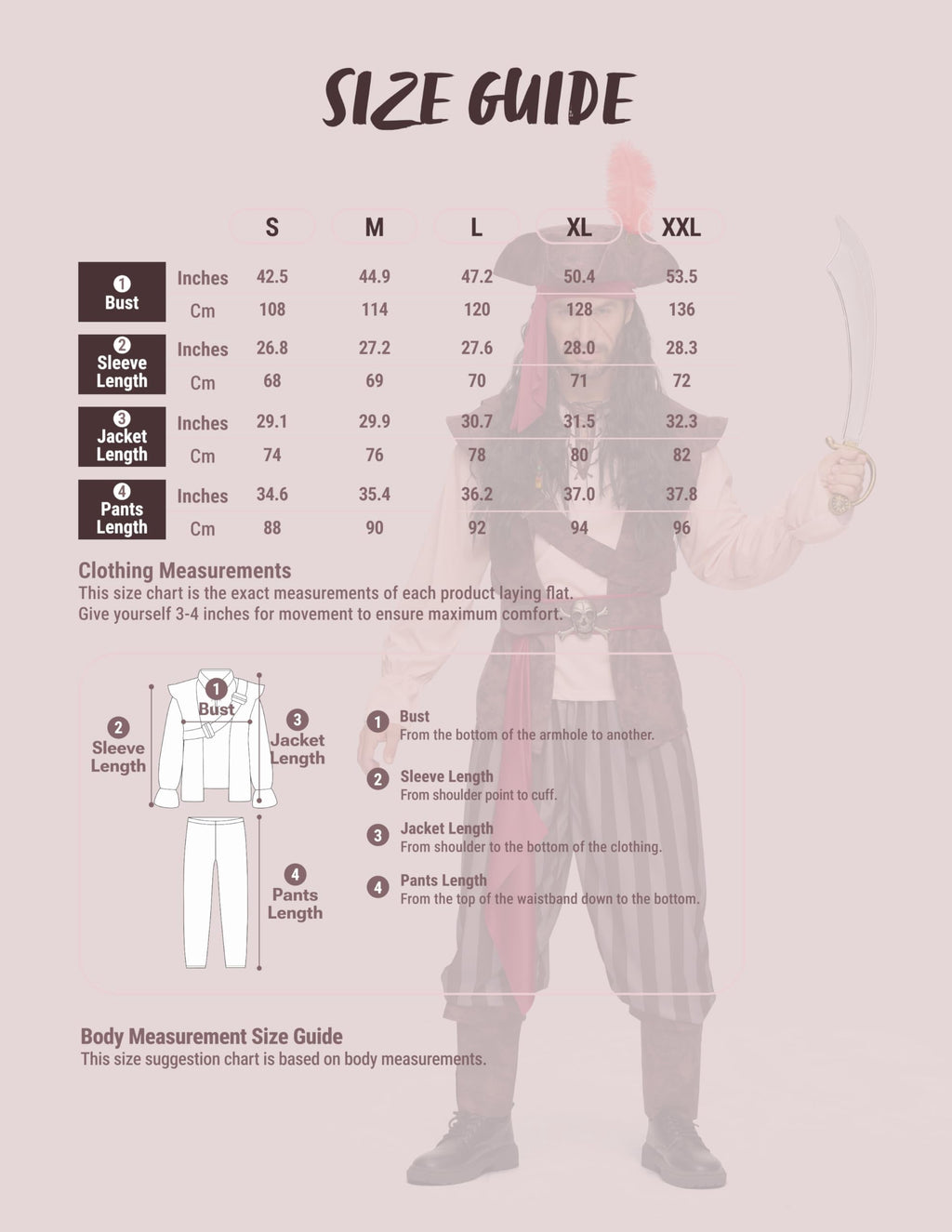 Joyfy Men Pirate Costume Set, Adult Halloween Costume Renaissance Medieval Viking Pirate Costume for Halloween Fancy Dress Up Party Cosplay