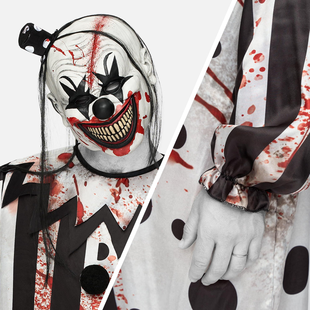 Joyfy Scary Clown Costume for Men Adult Halloween Costumes Killer Clown Halloween Outfit Set Fancy Dress Cosplay