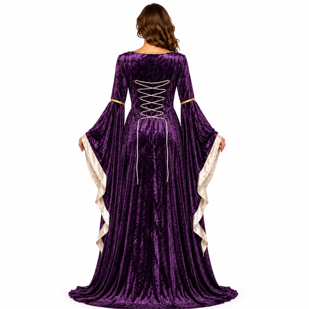 Witch Dress for Women Costume Halloween Vampire Dress 2026 Gothic Witch Costume Women Renaissance Medieval Velvet Outfit Cosplay Party White S