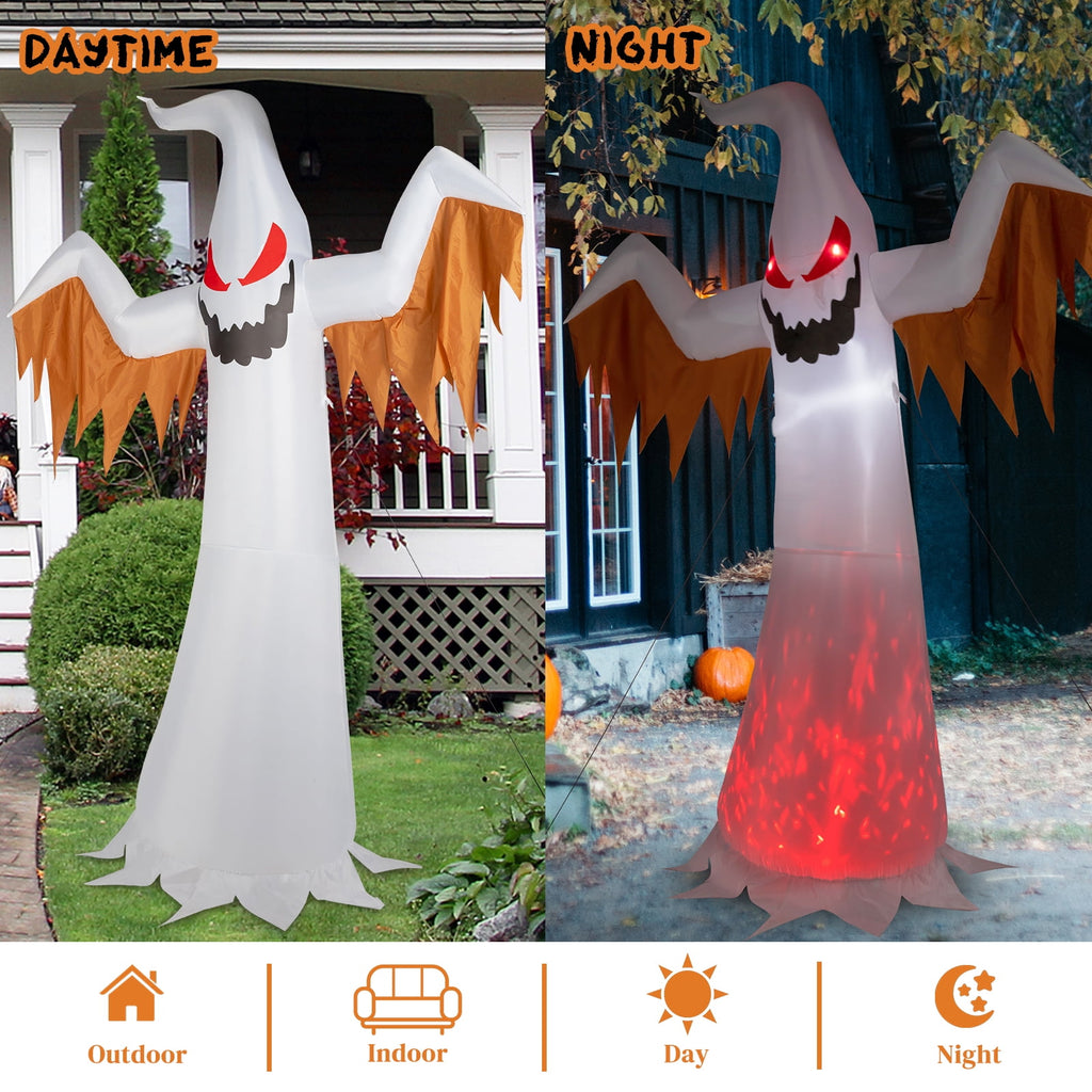 UBesGoo Inflatable Halloween Decoration 12 FT Giant Ghost for Halloween Party Outdoor, Yard, Garden, Lawn Decorations