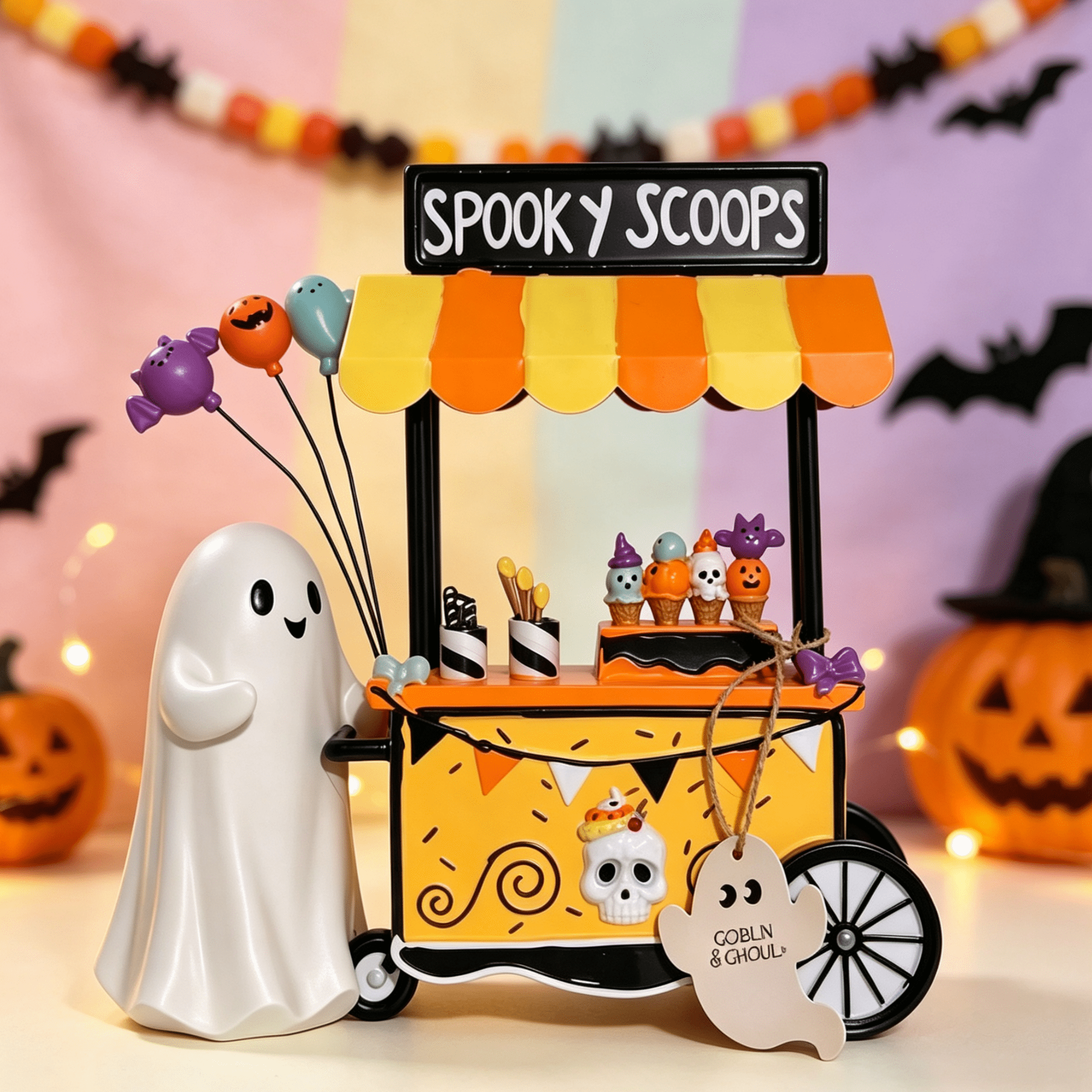 Halloween Spooky Coffee Stand, Ghost Barista Booth Figurine, Spooky Coffee Statue Built with Spooky Little Coffee Stand, Freshly Boo’d Coffee Ghost Fall Decor, Creative Birthday & Holiday Gift