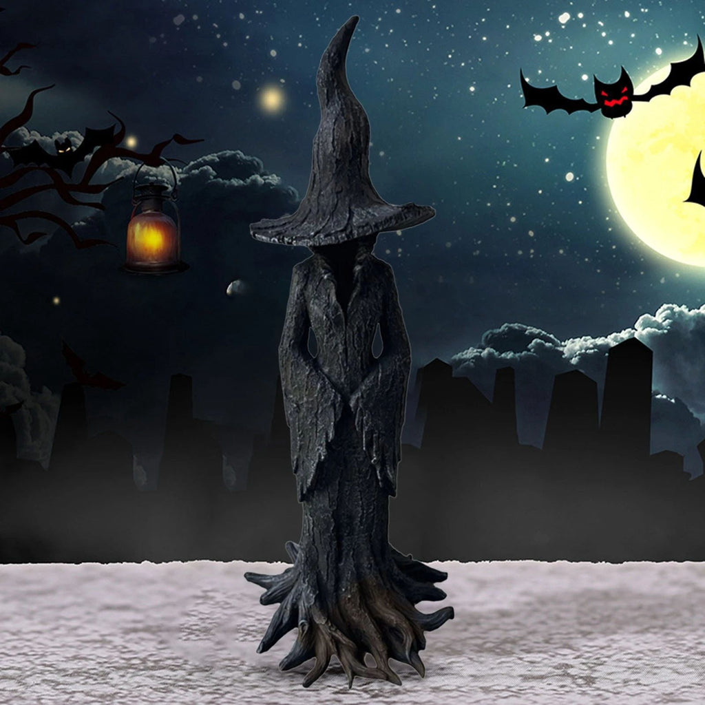 Ghostly Halloween Tabletop Decors Witch Figurines Ornament Resin Crafted Halloween Tabletop Accent