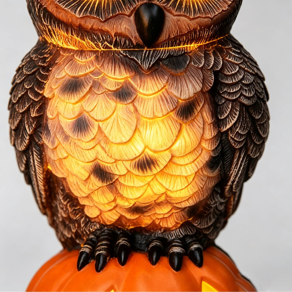 Halloween Dog Greeter - Frenchie 7.9in Resin Witch Dog with Light-Up Pumpkin, Spooky Fall Decor, Indoor Outdoor Tabletop Decoration