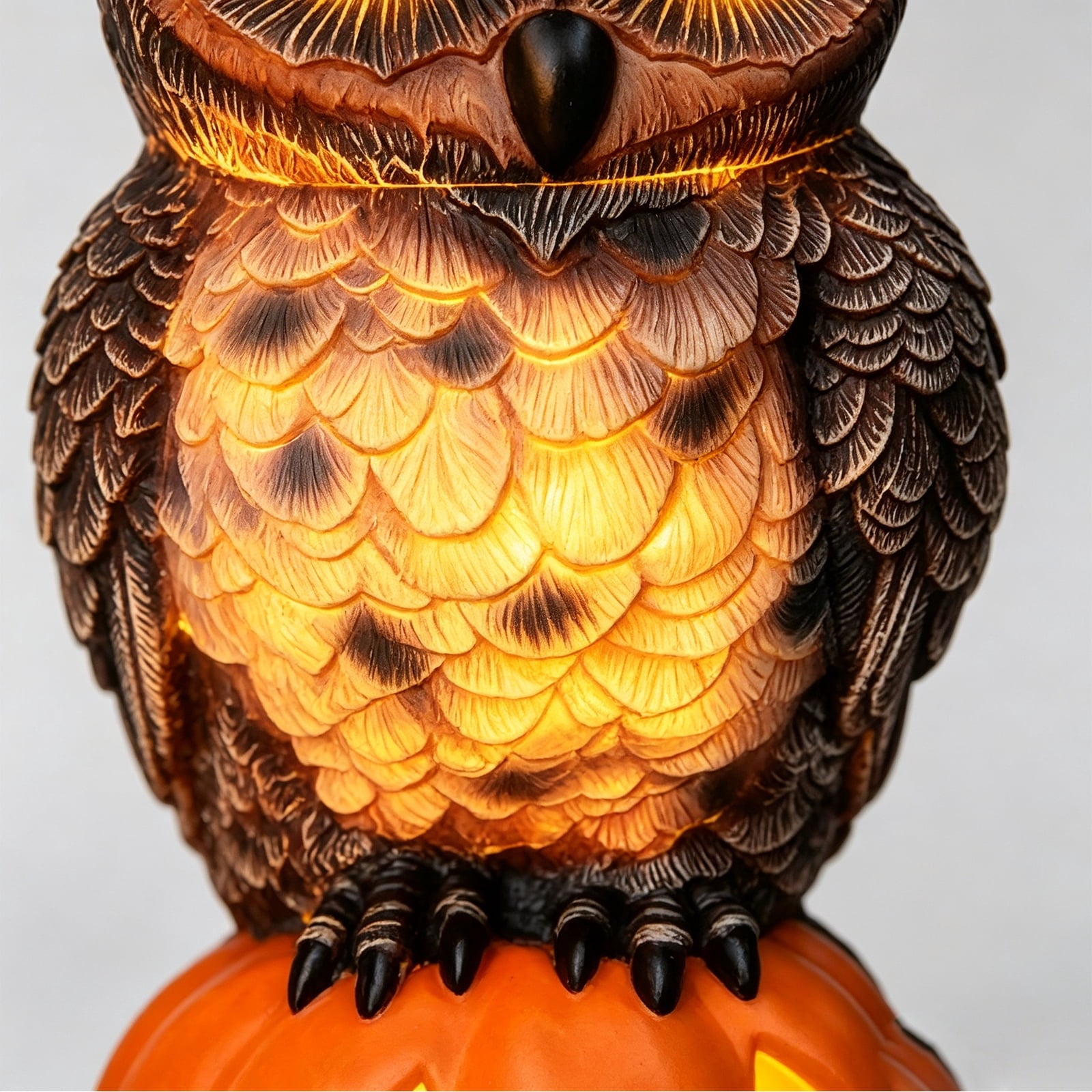 Halloween Dog Greeter - Frenchie 7.9in Resin Witch Dog with Light-Up Pumpkin, Spooky Fall Decor, Indoor Outdoor Tabletop Decoration
