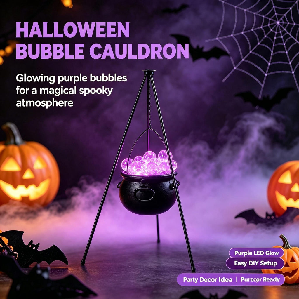 Muecwrye Halloween Decorations Outdoor, Halloween Clearance! Halloween Witches Cauldron with Lights, DIY Bubbling Cauldron Set Decor for Home Porch Outside, Halloween Party Supplies( Without Tripod)