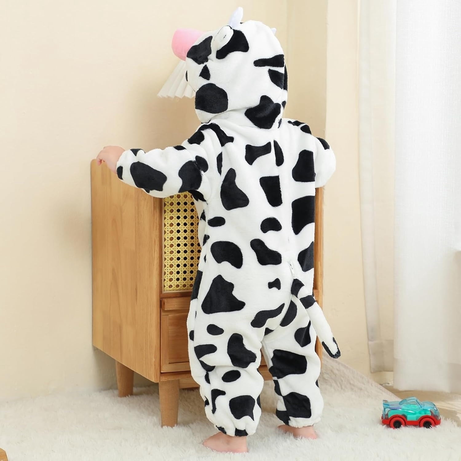 WIBACKER 0-3T Unisex Baby Animal Costume Winter Autumn Flannel Hooded Romper Christmas and Halloween Panda Cosplay Jumpsuit