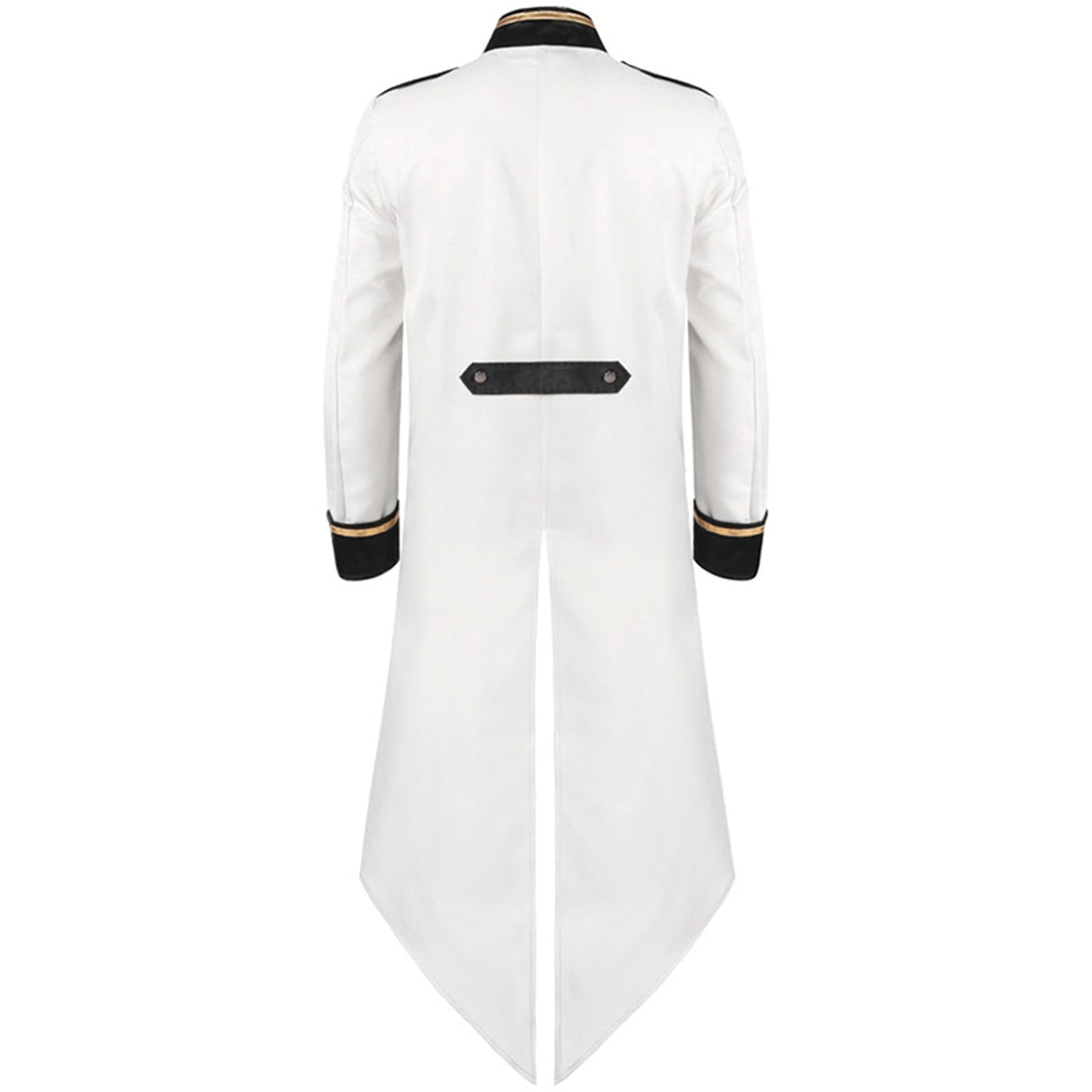 Odeerbi Mens Steampunk Tailcoat Gothic Medieval Jacket Frock Uniform Halloween Long Tuxedo Coat Retro Tailcoat Coat Lapel Court Slim Dress Coat White