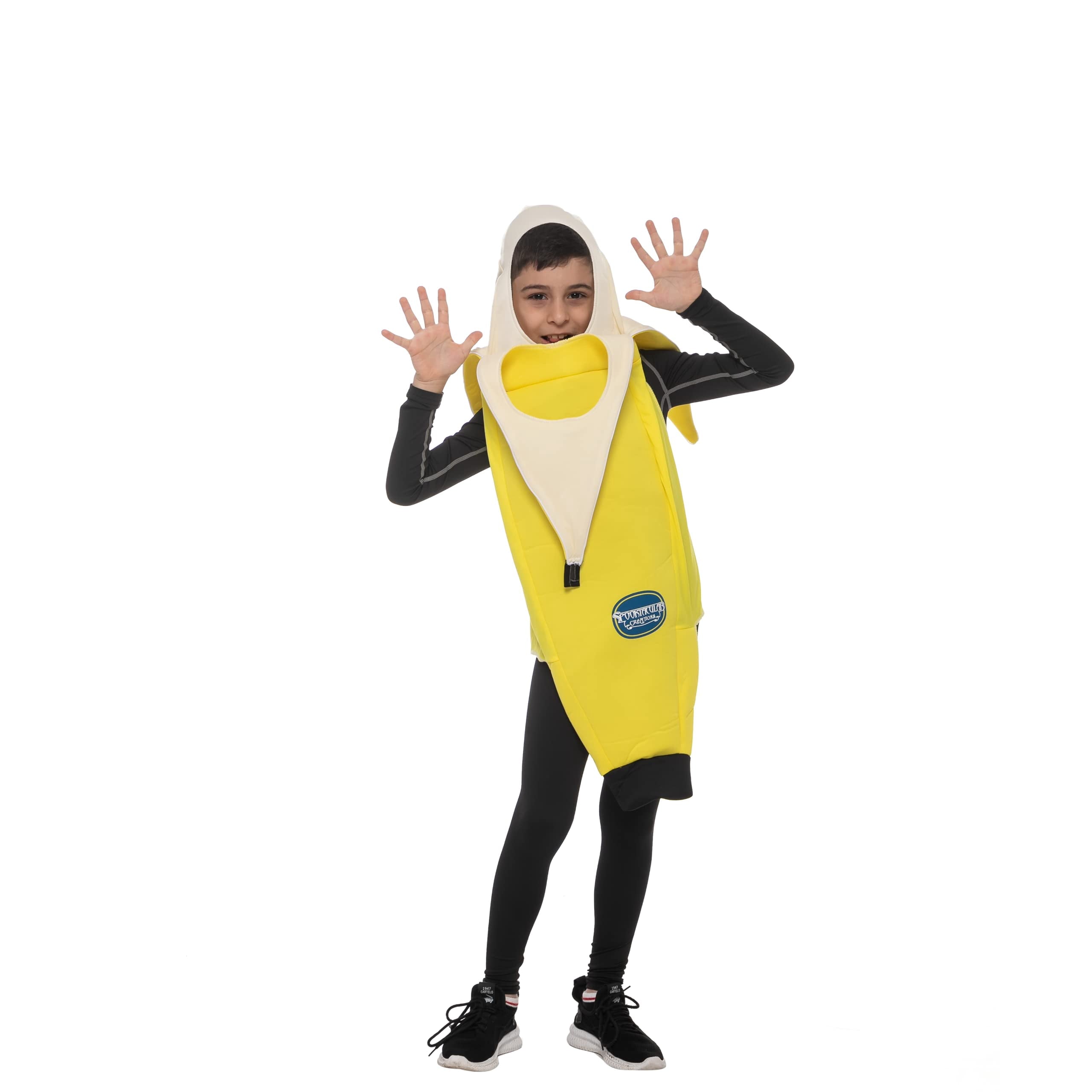 Joyfy Men's Banana Costume for Adult Funny Fruit Costume Banana Halloween Fancy-Dress Costume for Themed Party Cosplay