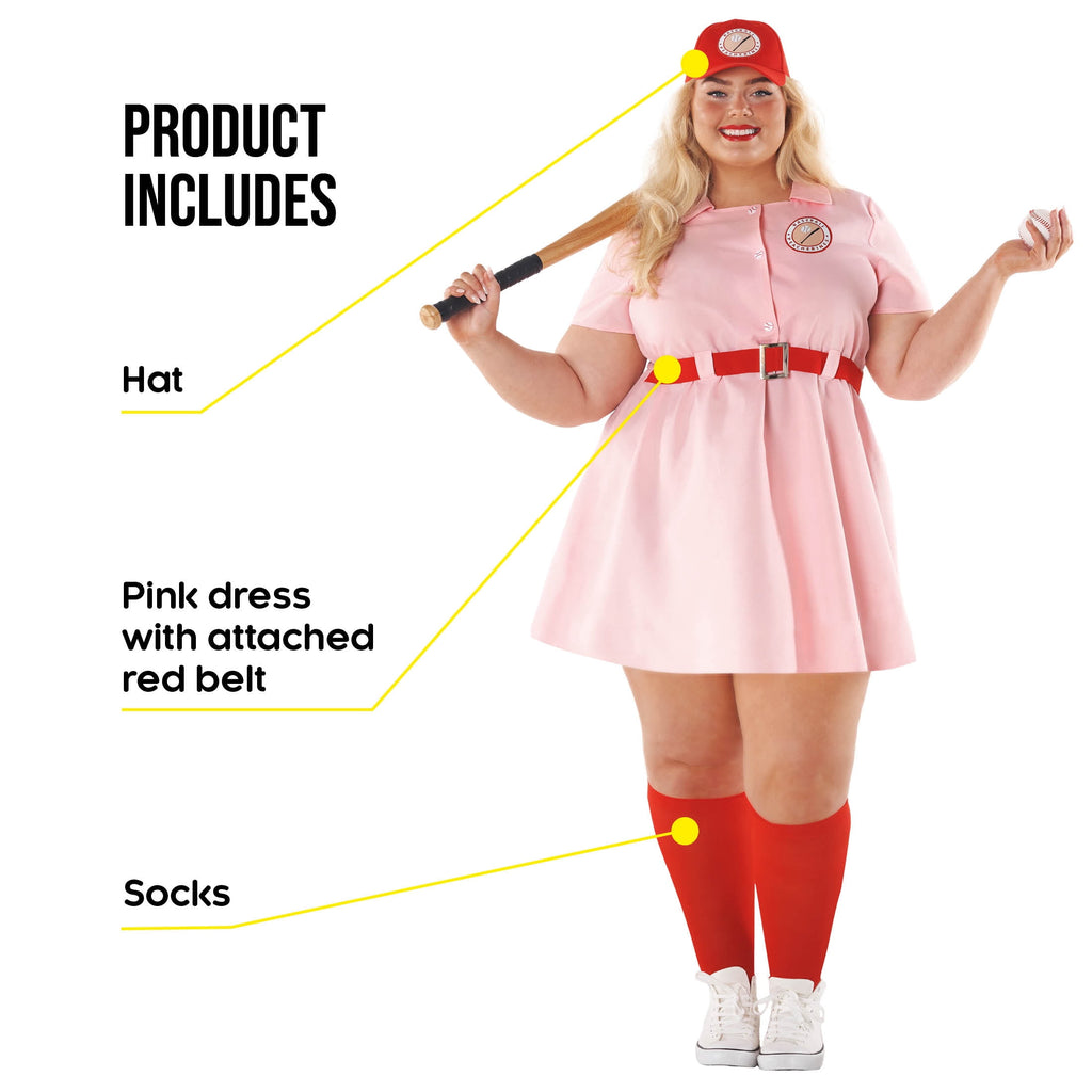 Morph Morph Women'S Pink Baseball Costume Dress for Halloween - Fun Costume for Women, Perfect for Parties and Events Halloween Costume for Women Pink XX-Large